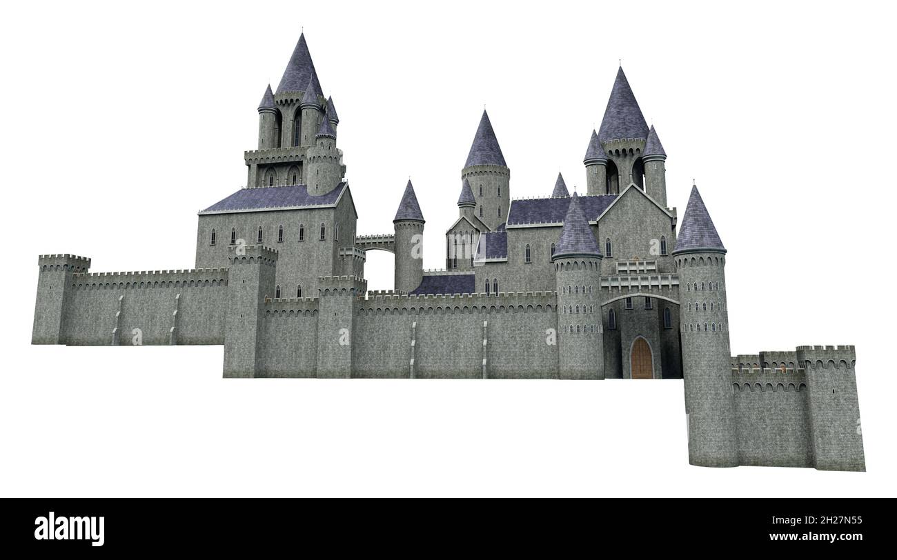 Castle Academy Fantasy Architecture, illustration 3D, rendu 3D Banque D'Images