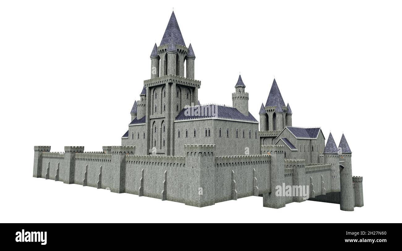 Castle Academy Fantasy Architecture, illustration 3D, rendu 3D Banque D'Images