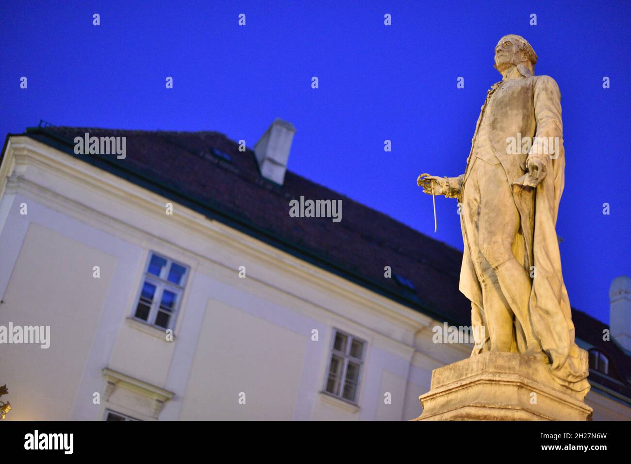 Denkmal des großartigen österreichischen Komponisten Joseph Haydn (1732-1809) dans la Mariahilfer Straße à Wien.Haydn schrieb 108 Symphonien, 19 Oper Banque D'Images