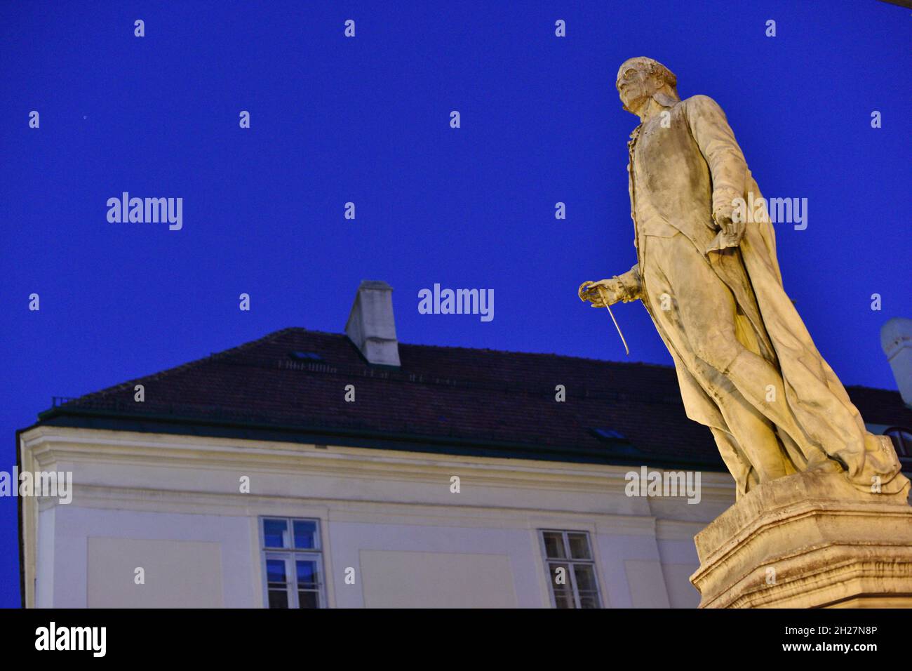 Denkmal des großartigen österreichischen Komponisten Joseph Haydn (1732-1809) dans la Mariahilfer Straße à Wien.Haydn schrieb 108 Symphonien, 19 Oper Banque D'Images