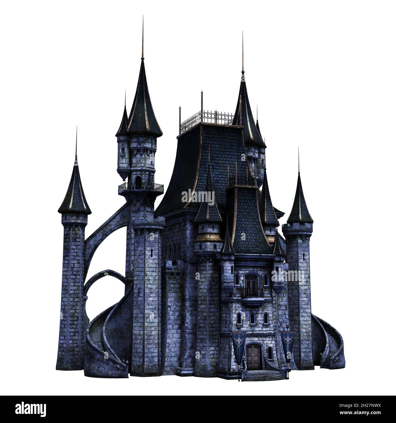 Castle Academy Fantasy Architecture, illustration 3D, rendu 3D Banque D'Images