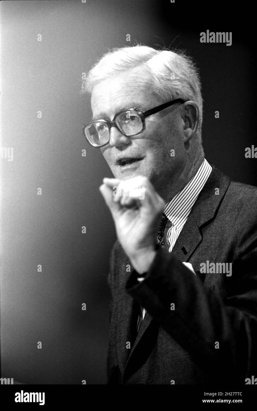 Douglas Hurd, à la Conférence du Parti conservateur à Bournemouth, Dorset, Royaume-Uni, octobre 1990. Banque D'Images