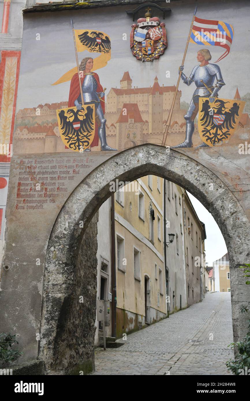 Aufgang zum Schloss Lamberg à Steyr, Österreich, Europa - entrée au château de Lamberg à Steyr, Autriche, Europe Banque D'Images