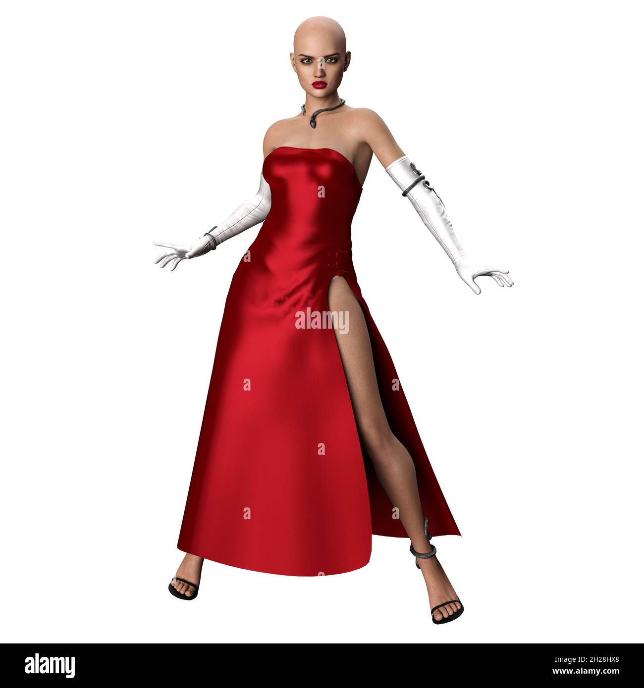 Latina femme en robe de soirée, rendu 3D, illustration 3D Banque D'Images