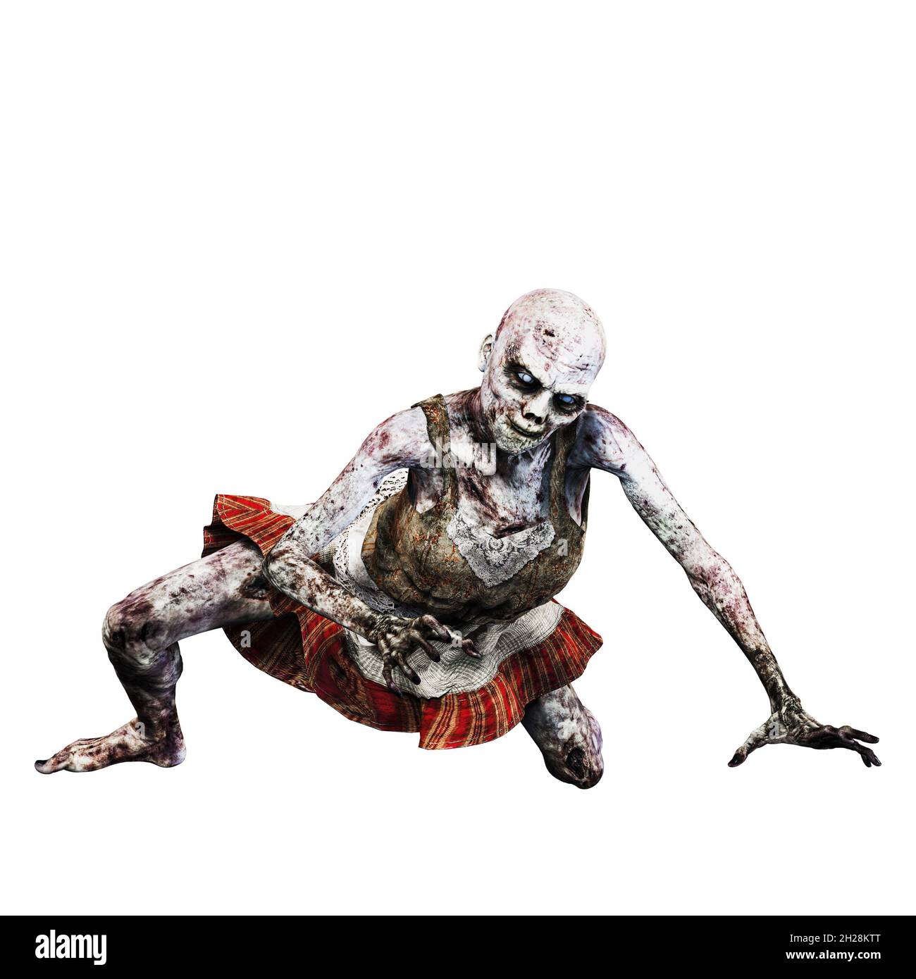Zombie Undead Woman, rendu 3D, illustration 3D Banque D'Images