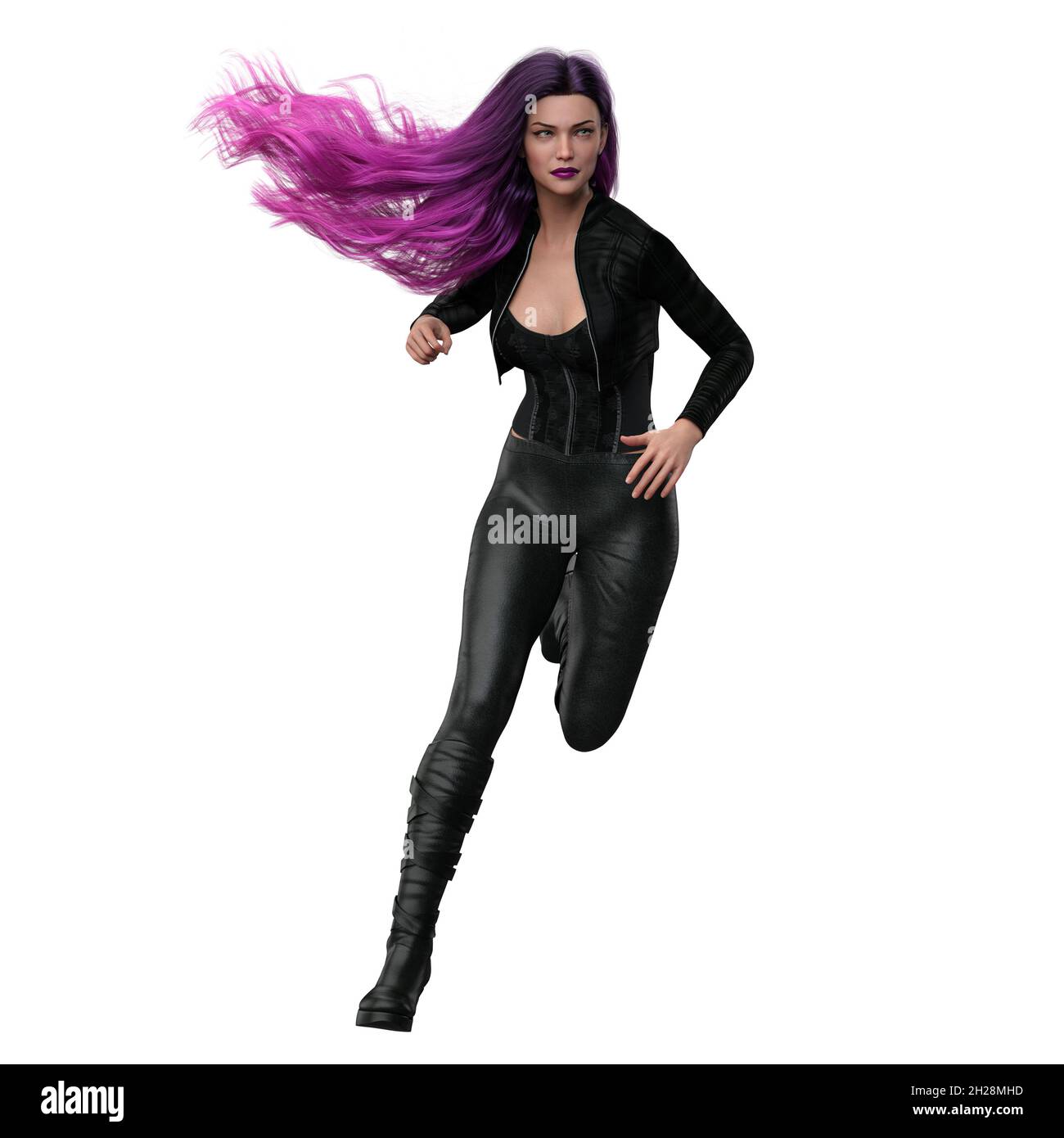 Urban Fantasy Femme caucasienne, rendu 3D, Illustration 3D Banque D'Images