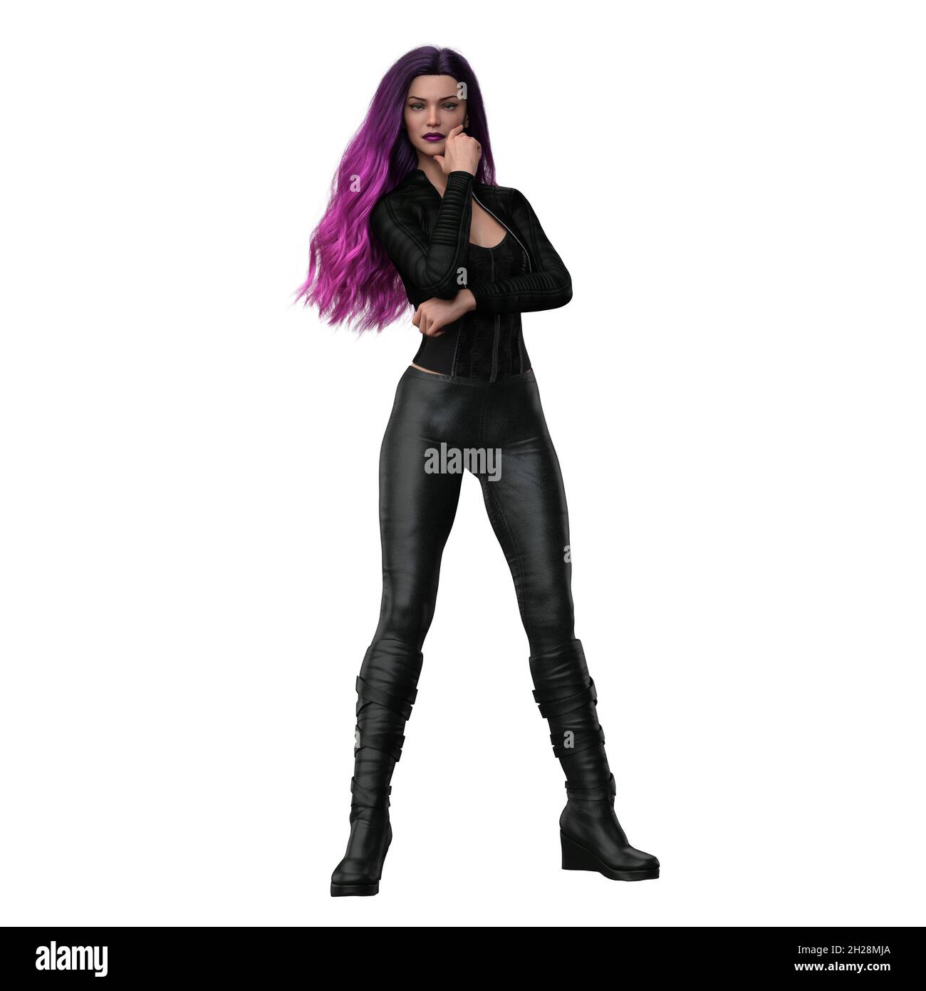 Urban Fantasy Femme caucasienne, rendu 3D, Illustration 3D Banque D'Images