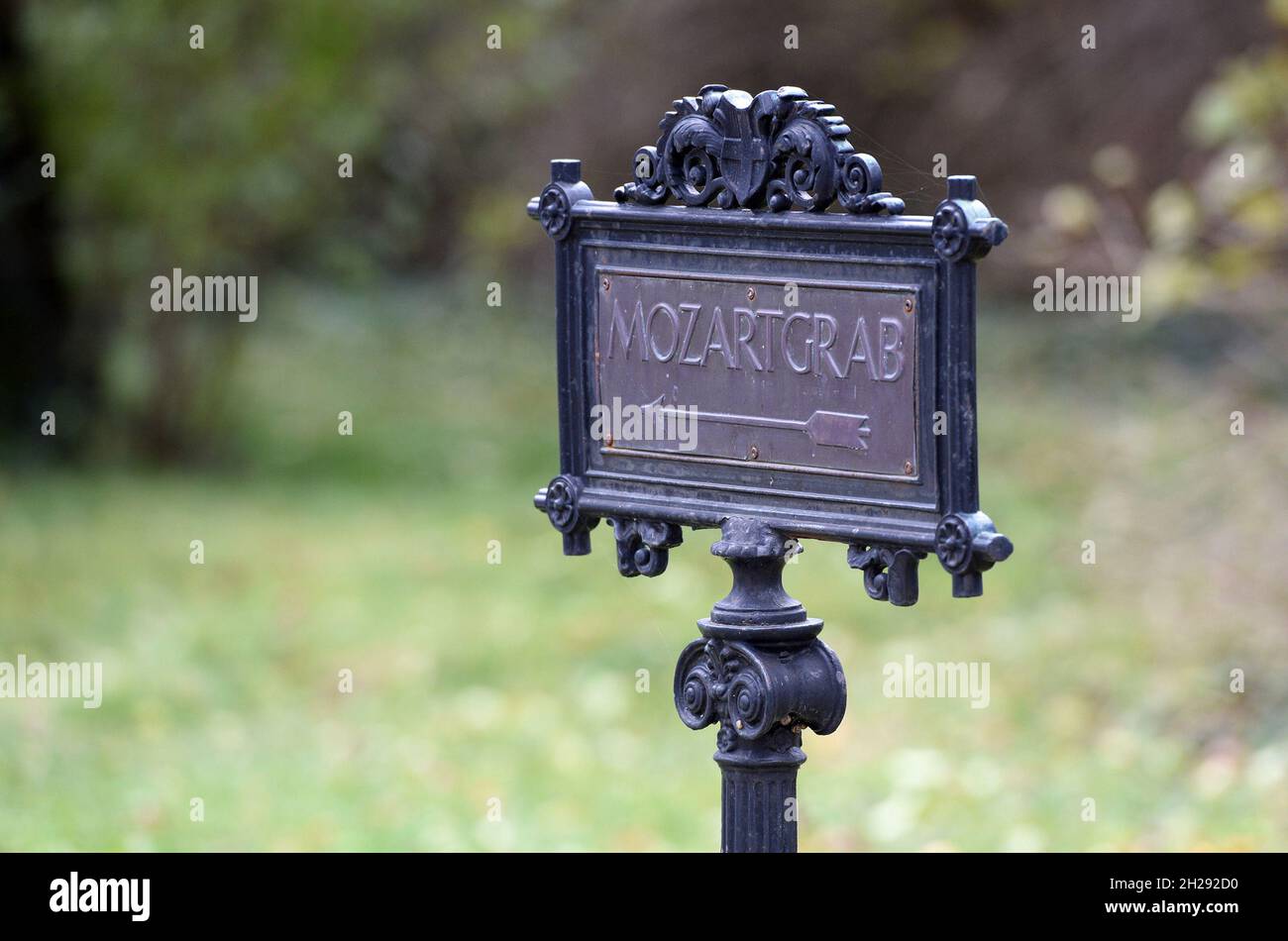 DAS Grab von Wolfgang Amadeus Mozart auf dem Friedhof St. Marx à Wien, Österreich, Europa - la tombe de Wolfgang Amadeus Mozart dans la ceme de St. Marx Banque D'Images