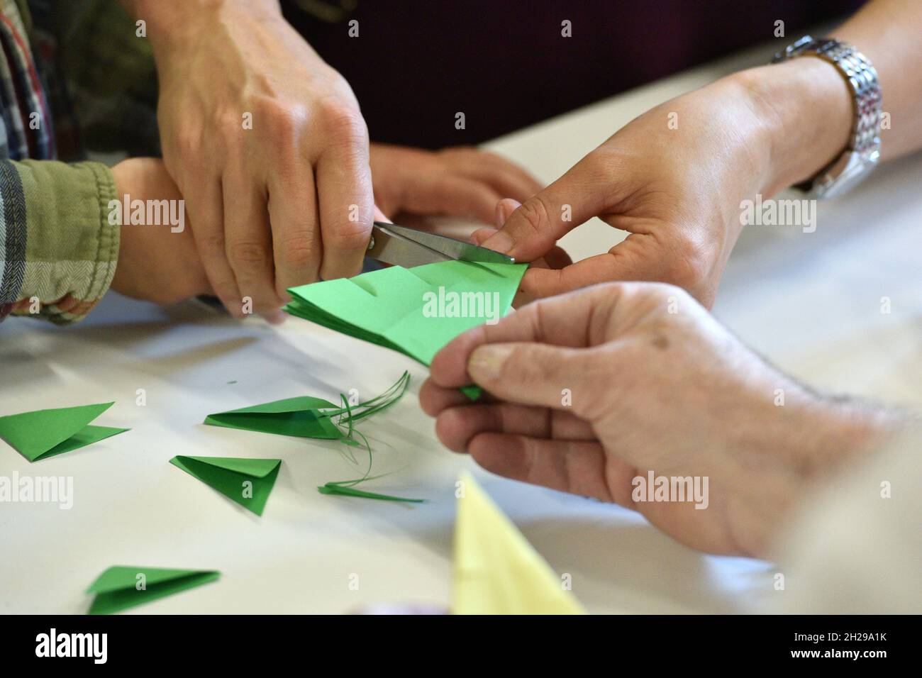 Origami-Falten - plis Origami Banque D'Images
