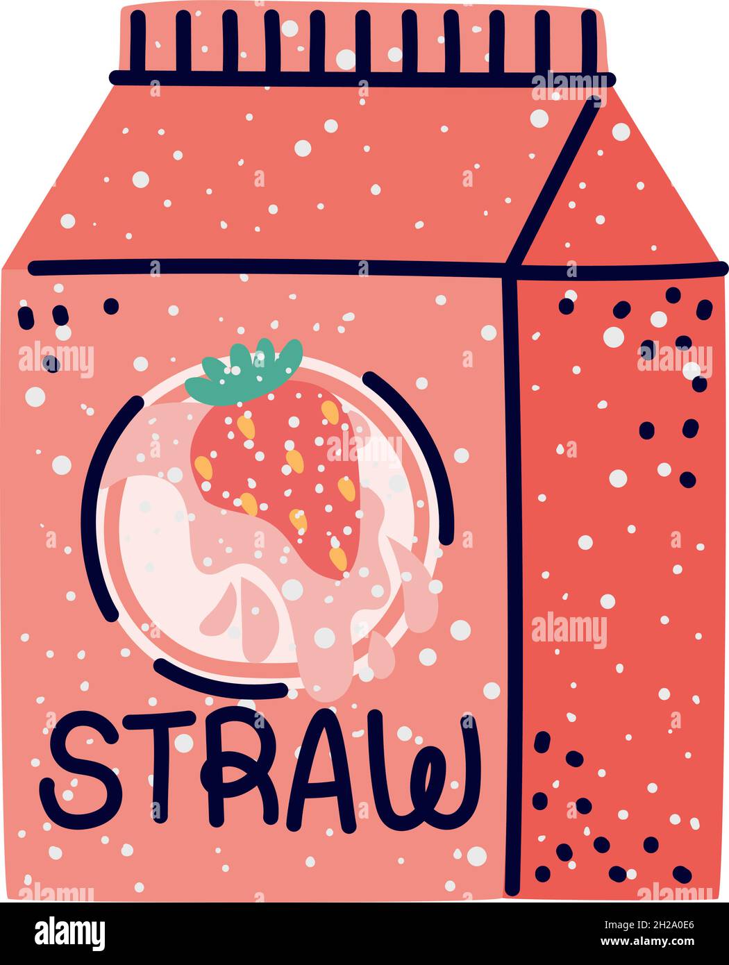 boîte de lait de fraise Illustration de Vecteur