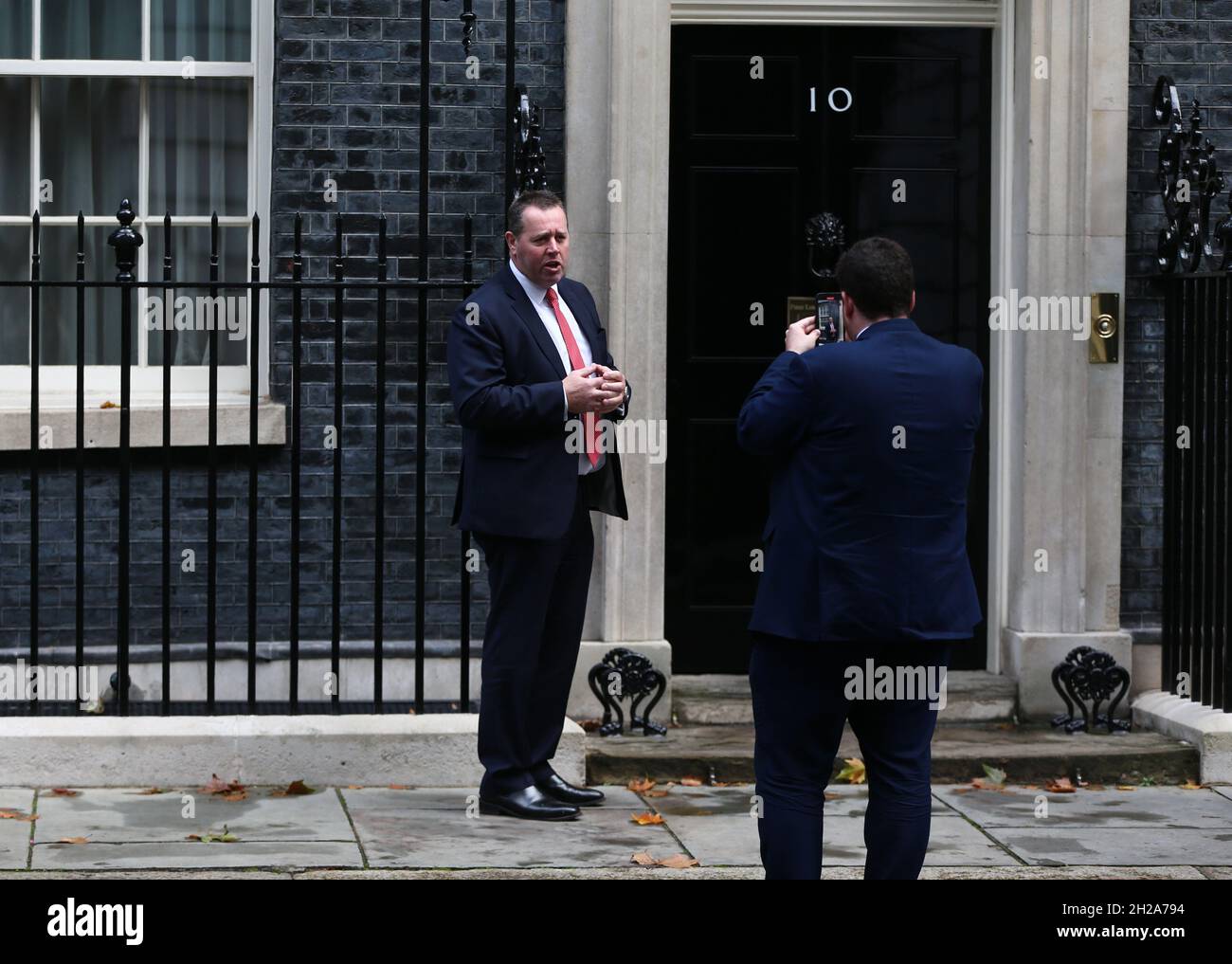 Londres, Angleterre, Royaume-Uni.20 octobre 2021.Le secrétaire parlementaire du Trésor et whip en chef MARK SPENCER est vu à l'extérieur du 10, rue Downing.(Image de crédit : © Tayfun Salci/ZUMA Press Wire) Banque D'Images