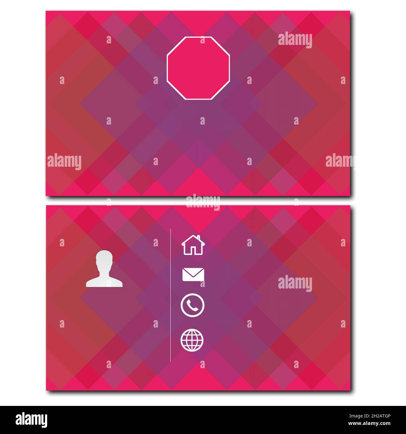 Carte de visite vierge et carte de visite design ensemble coloré blanc fond Banque D'Images