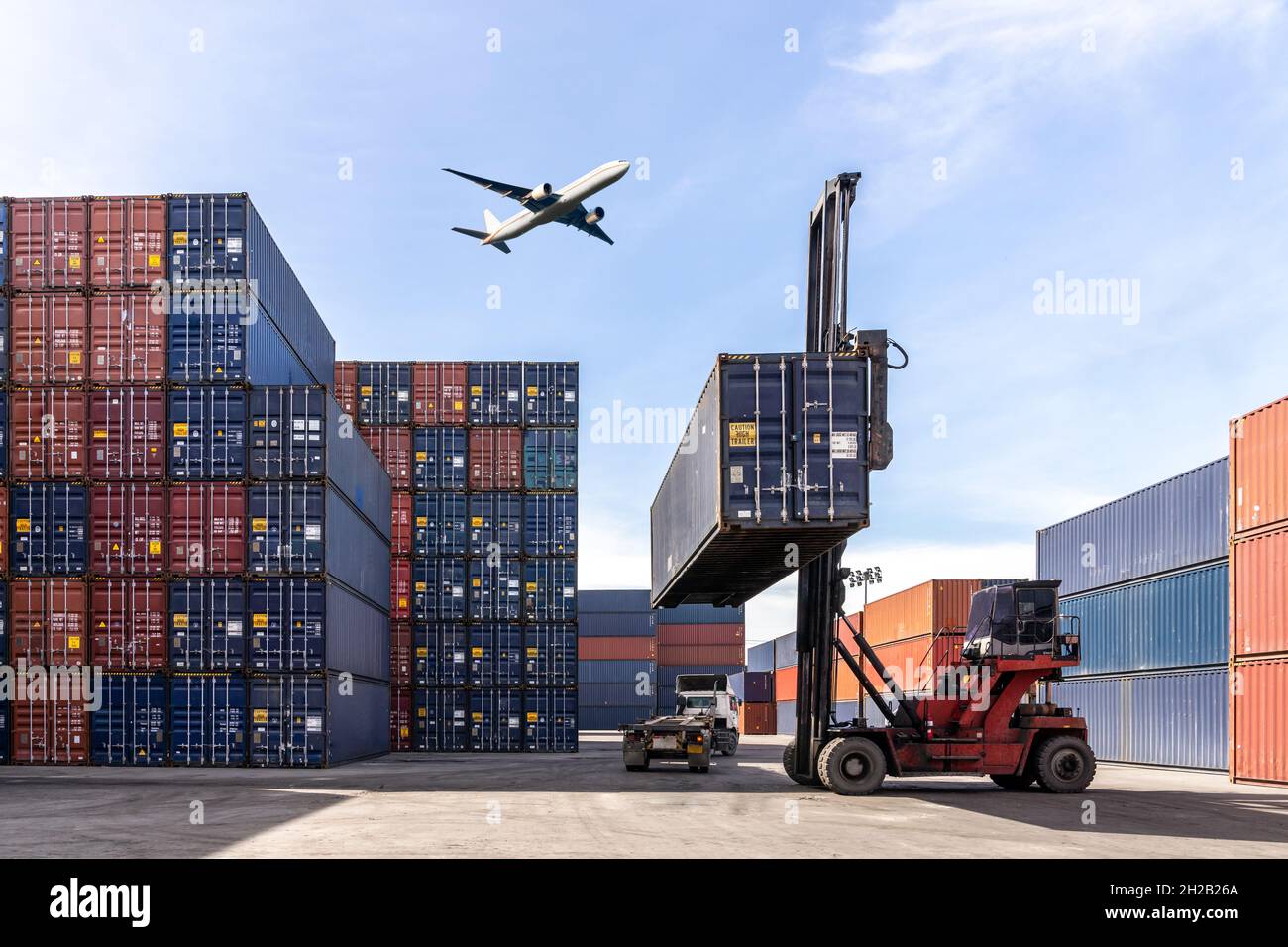 Expédition de fret de conteneur pour l'exportation d'importation logistique Banque D'Images