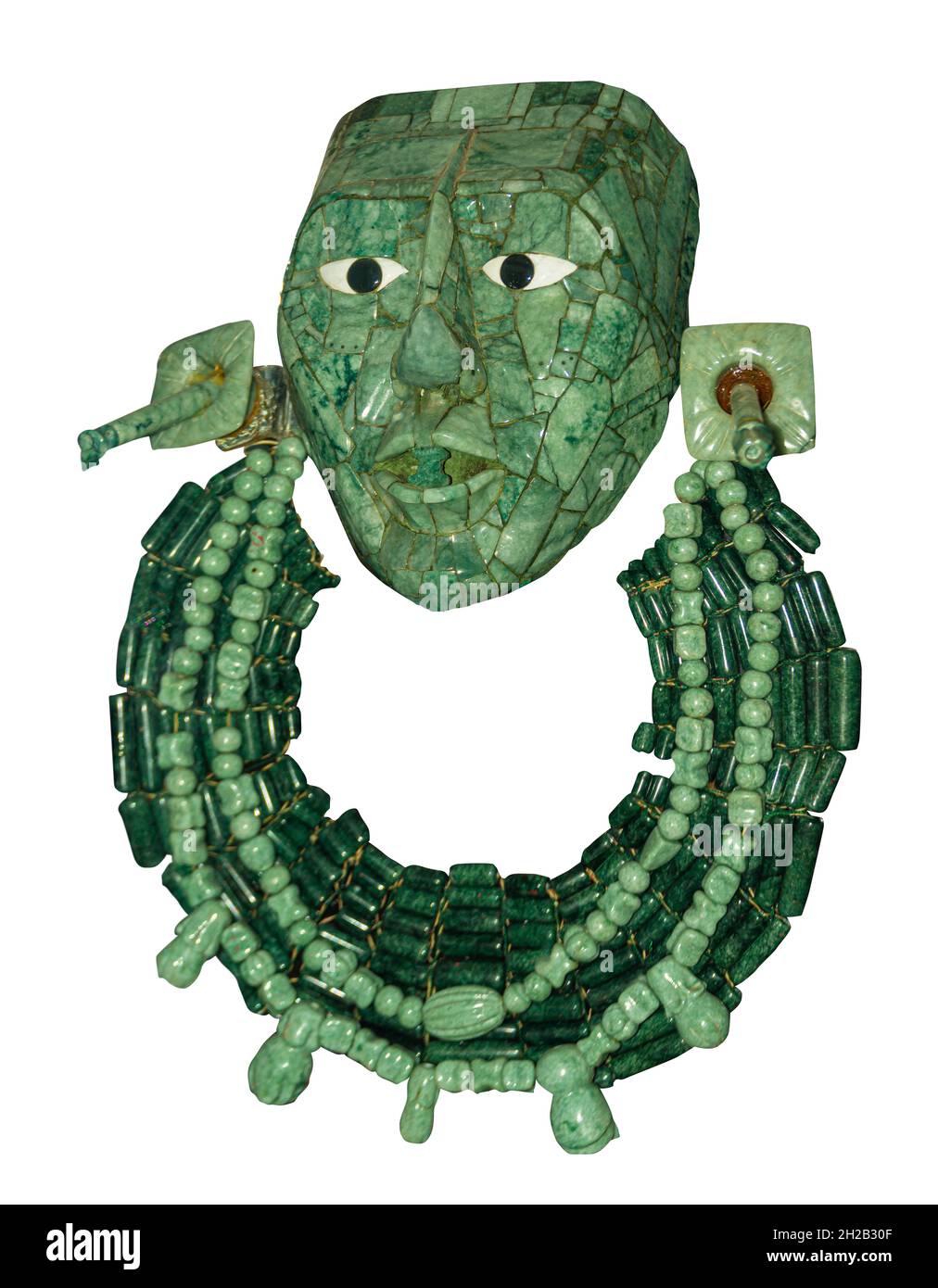 Masque maya natif de cérémonie fait de jade Banque D'Images