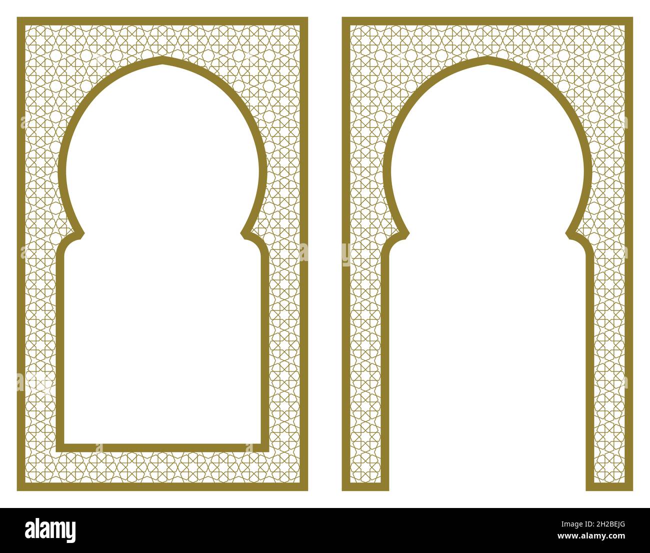 Cadre rectangulaire avec motif arabe et cadre en forme de courbure. Illustration de Vecteur