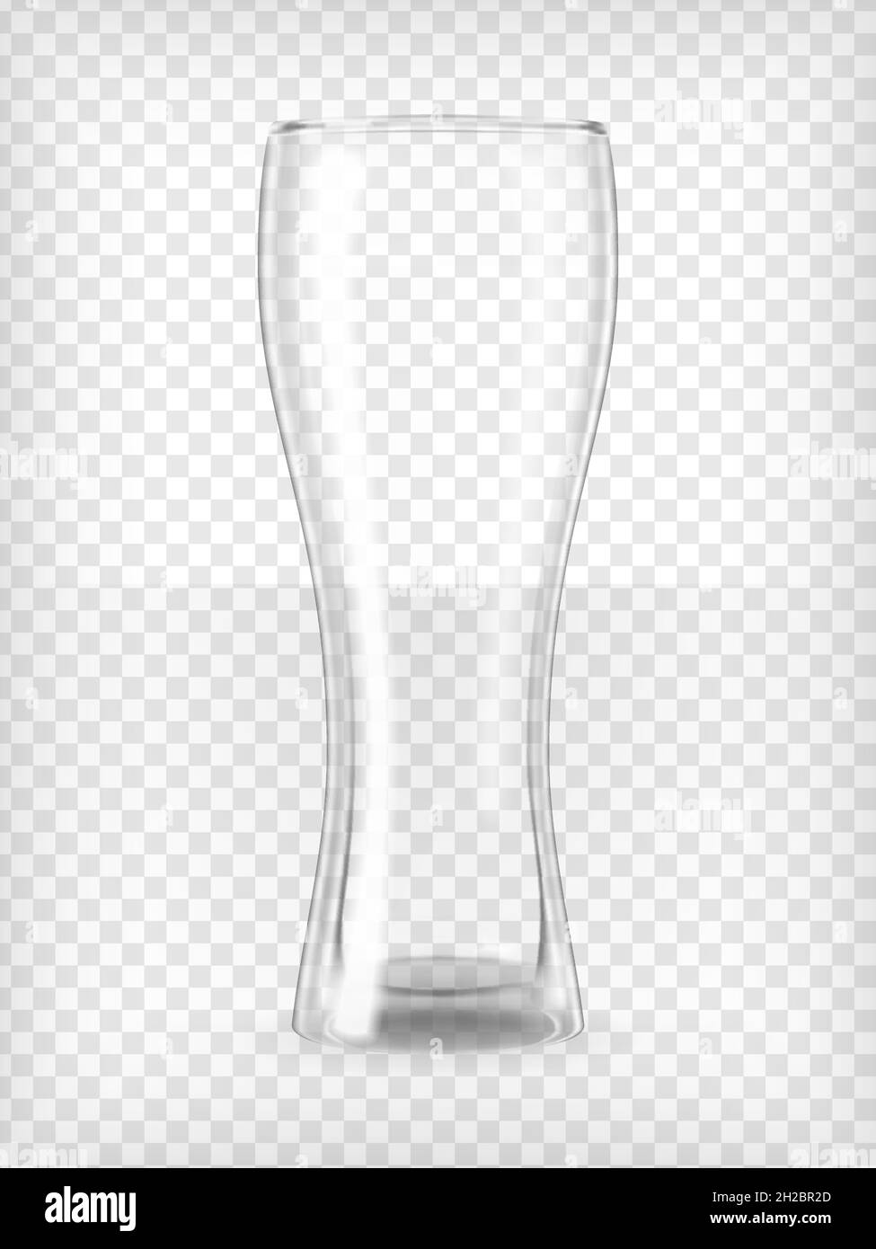 Verre à bière transparent, illustration vectorielle réaliste Illustration de Vecteur