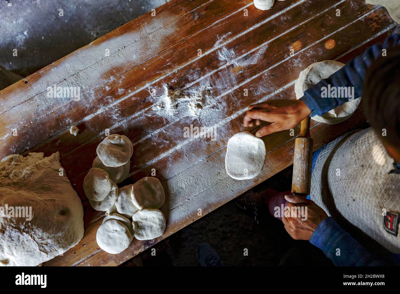 Cuisine locale dans les marchés de Jammu & Cachemire Banque D'Images