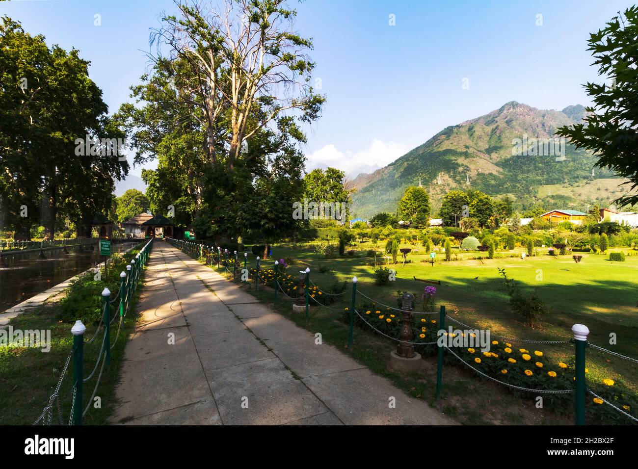 Jardin de Mughal Jammu Cachemire Banque D'Images