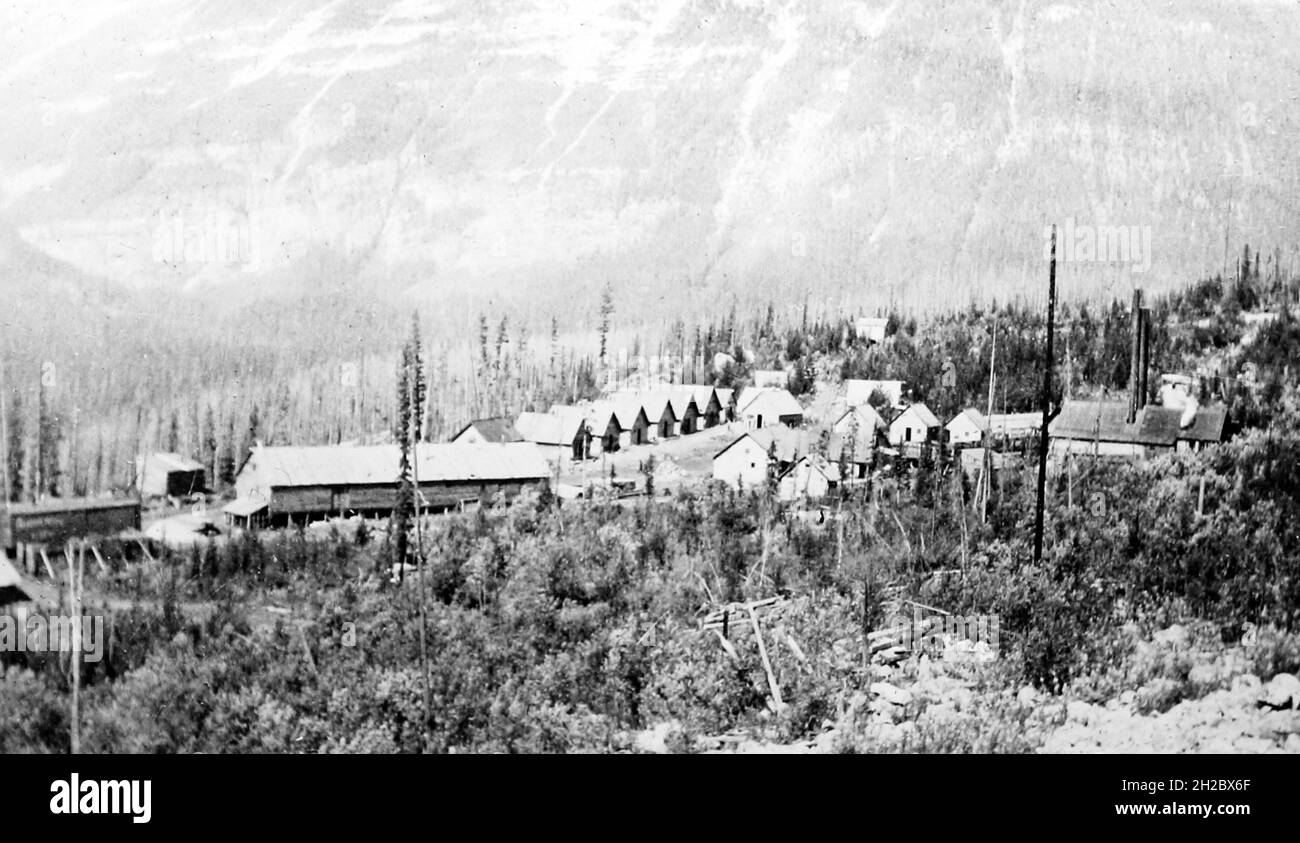 Camp de travail no 1, Field Hill, C.-B., Canada, début des années 1900 Banque D'Images