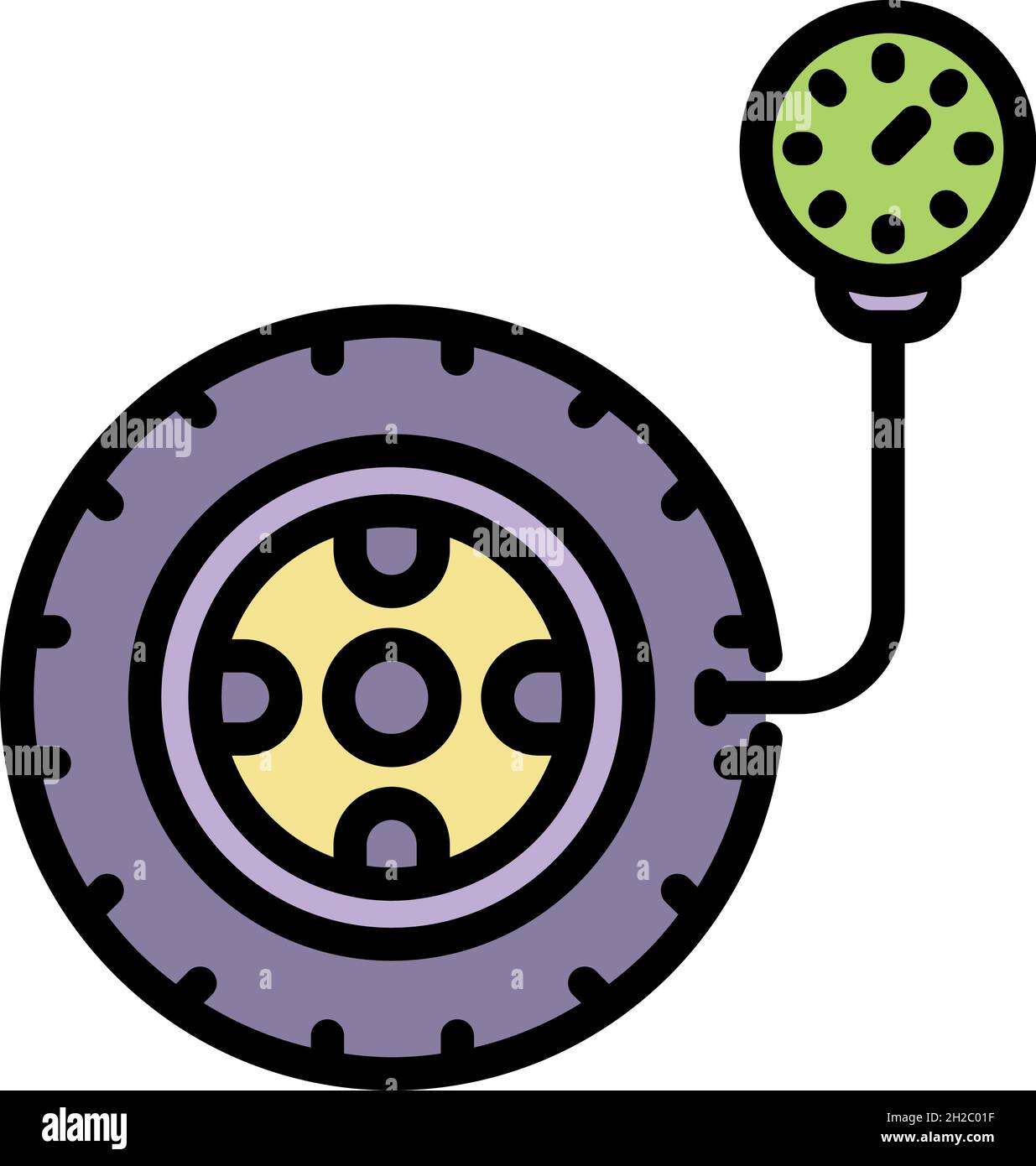 Icône de l'indicateur de bande de roulement des pneus.Illustration vectorielle de l'indicateur de bande de roulement du pneu à méplat isolée Illustration de Vecteur