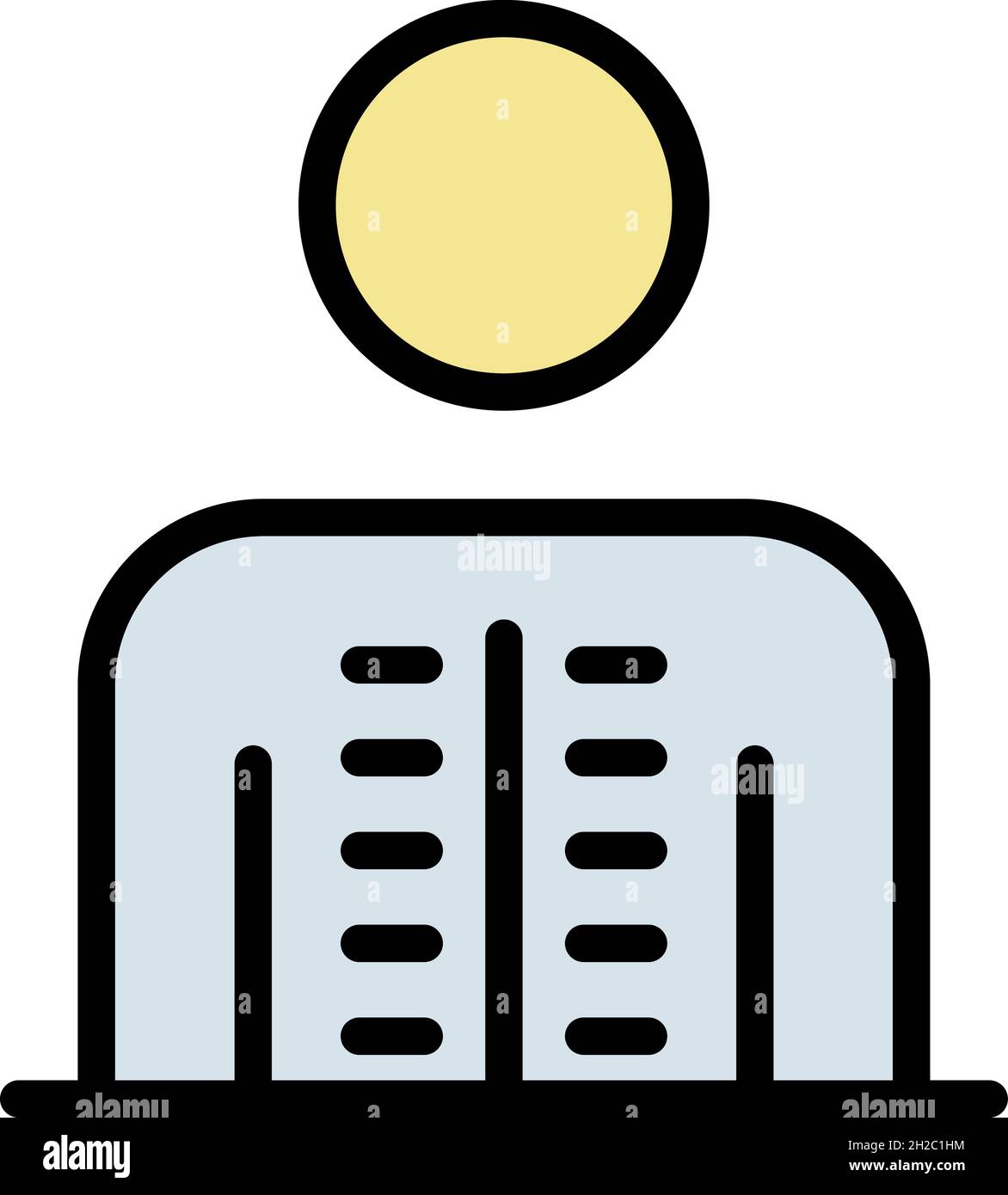 Icône de rachis sain.Contour de la colonne vertébrale saine vecteur icône couleur isolé plat Illustration de Vecteur