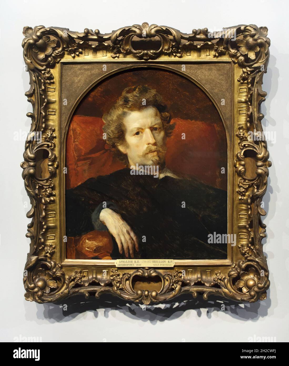 Autoportrait du peintre romantique russe Karl Bryullov (1849). Banque D'Images