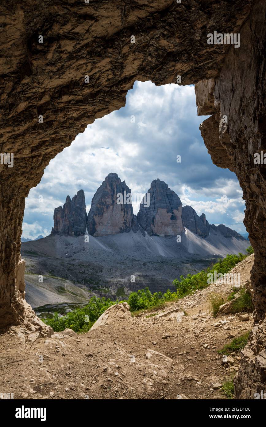 3 cime encadré Banque D'Images