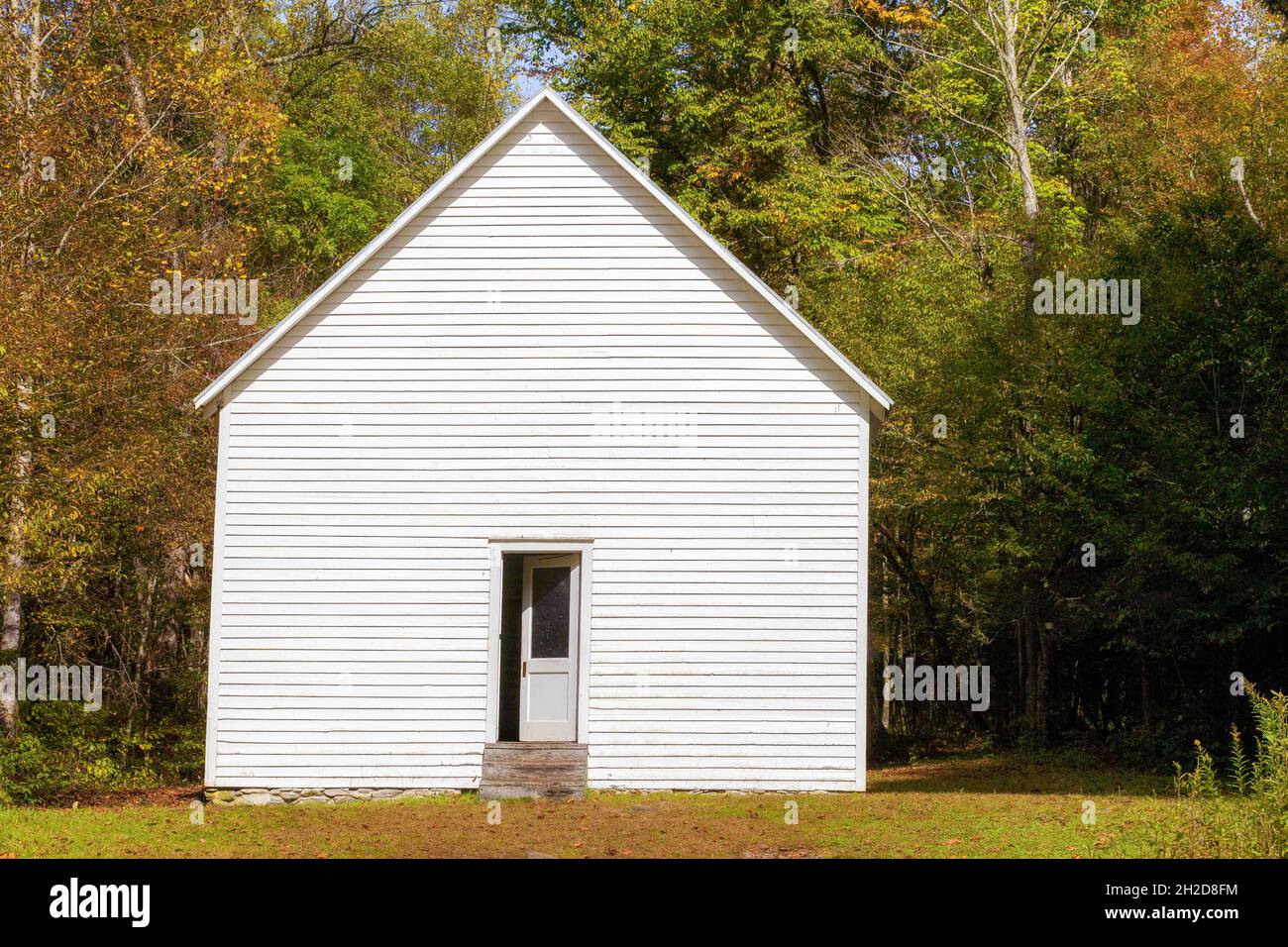 Waynesvile, Caroline du Nord, États-Unis - octobre 14.2021: Construite en 1907, la maison scolaire Beech Grove servait de bâtiment d'une ou deux pièces de style guillotine Banque D'Images