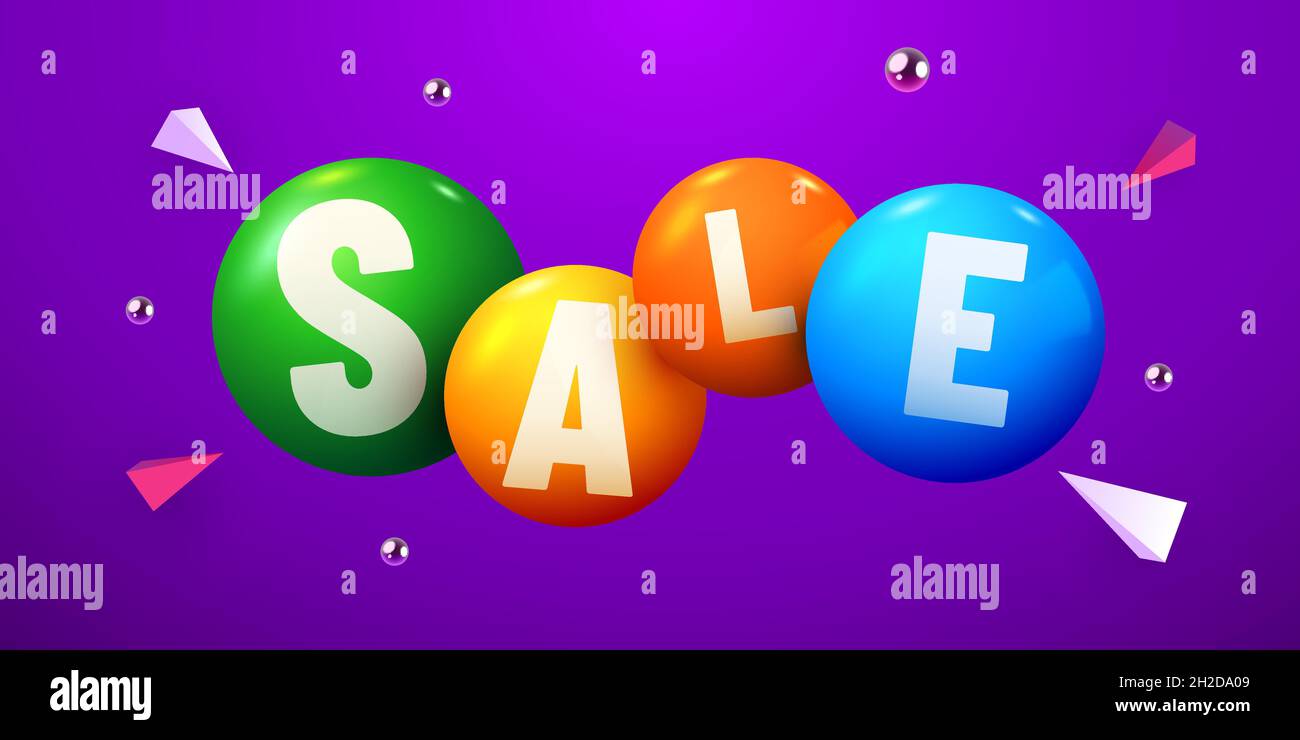 Arrière-plan de remise abstrait.Boules ou sphères avec mot de vente.Bannière d'offre spéciale.Illustration vectorielle Illustration de Vecteur