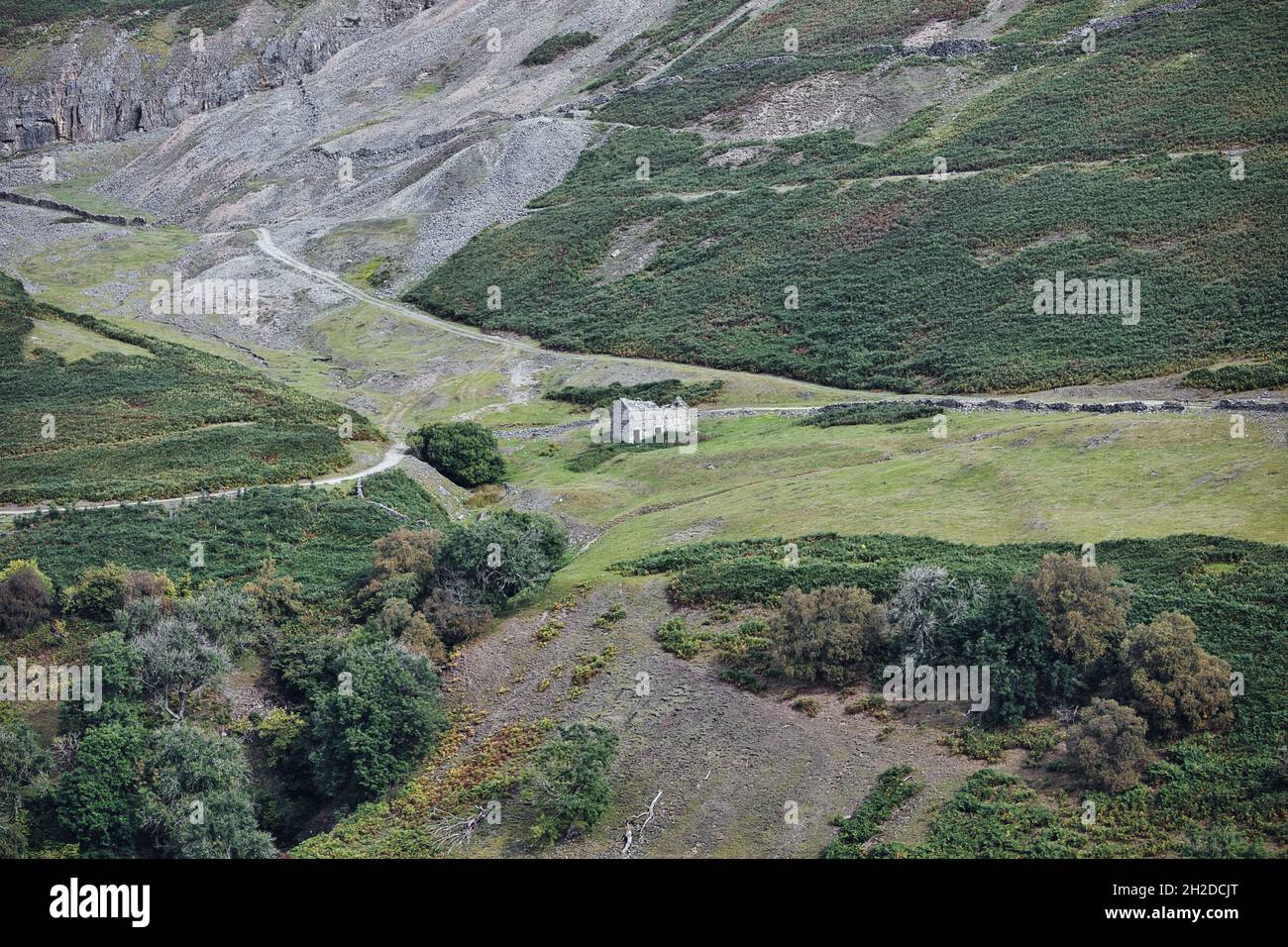 Maison déserte abandonnée, Swaledale, parc national de Yorkshire Dales, Richmondshire, North Yorkshire, Angleterre Banque D'Images