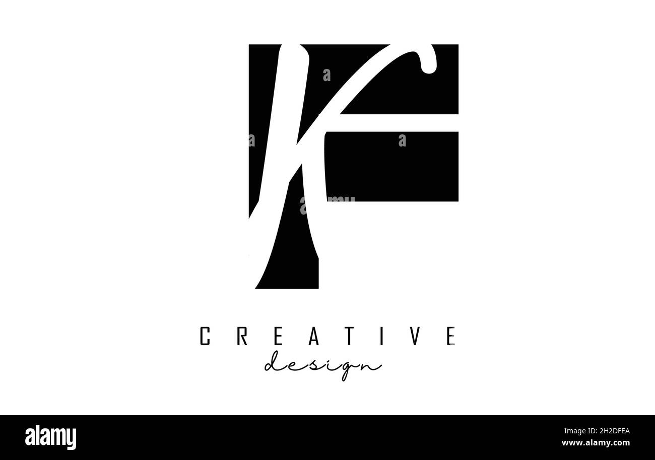 Logo lettres FK au design minimaliste.Lettres F et K avec typographie géométrique et manuscrite.Illustration du vecteur créatif. Illustration de Vecteur