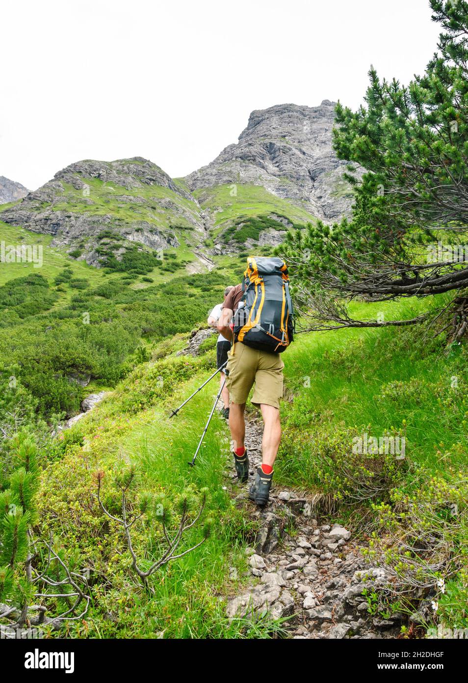 Randonnée dans les montagnes du tyrol près du Gramais Banque D'Images