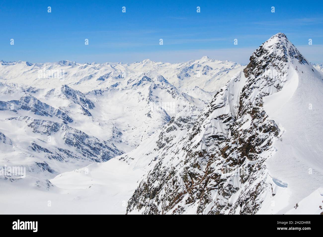 Impressionnant paysage de montagne dans les Alpes de Stubai Banque D'Images