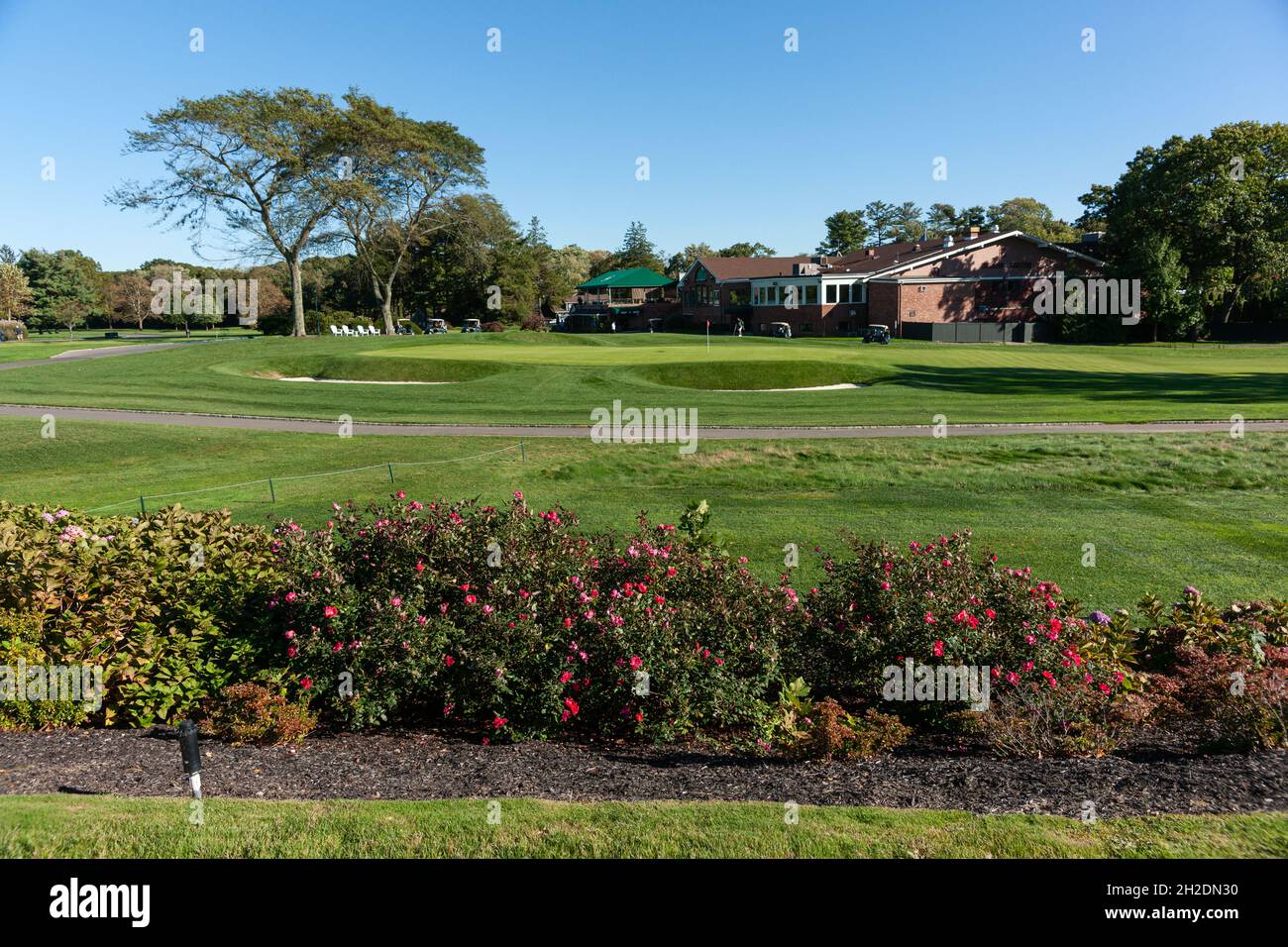 Parcours de golf 18 trous au Brookville Country Club l'un des plus célèbres et des plus célèbres de long Island, qui compte de nombreux membres de la PGA MET, MGA, WMGA, an Banque D'Images