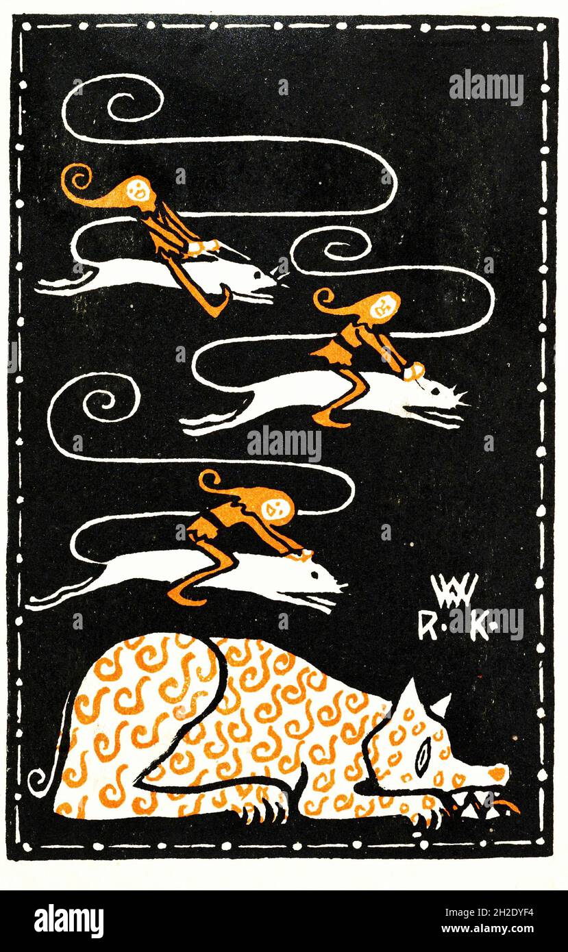 Rudolf Kalvach - sujet humoristique - 1907 Banque D'Images