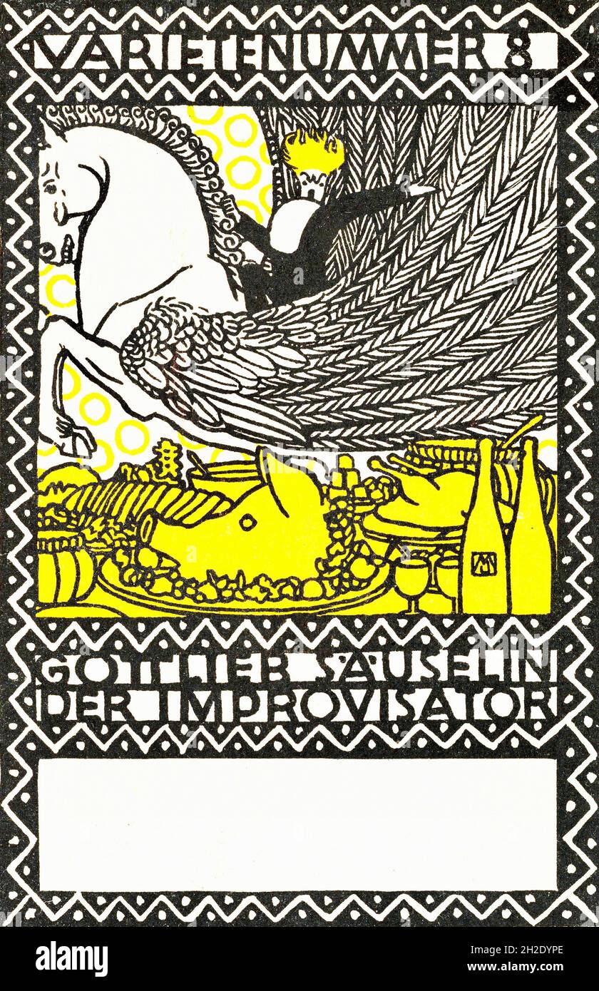 Moriz Jung oeuvre intitulée Loi 8- Gottlieb Säuselin l'improvisateur - Wiener Werkstätte Banque D'Images