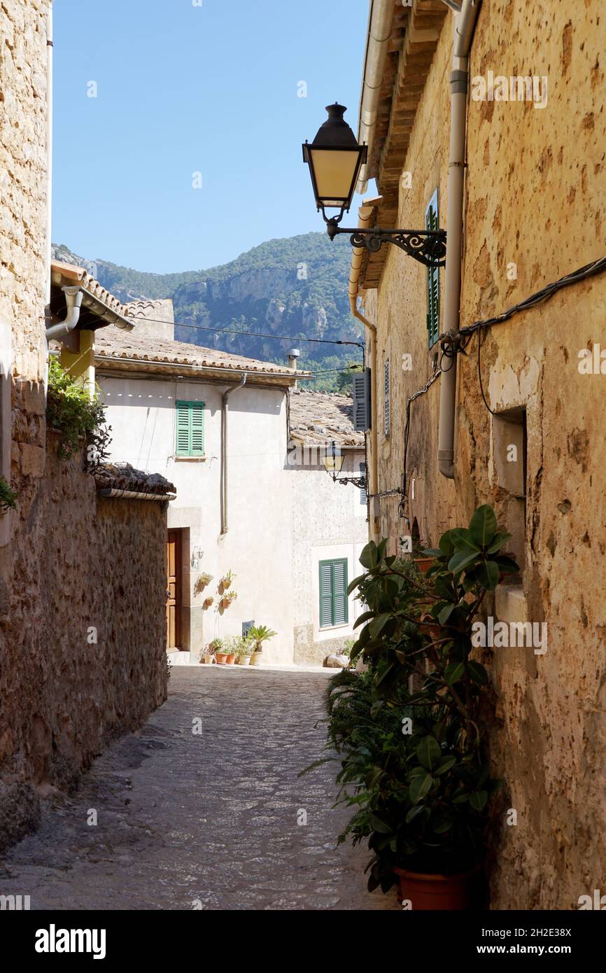 Rue pittoresque de Valldemossa.Majorque, Espagne Banque D'Images