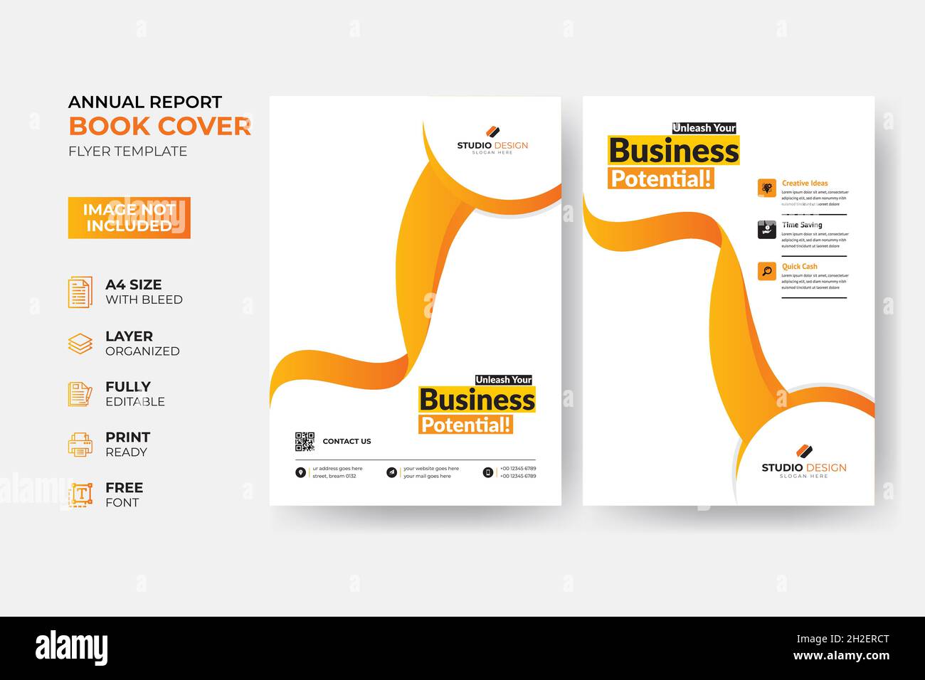 Modèle de couverture du livre de rapports annuels de création moderne Illustration de Vecteur