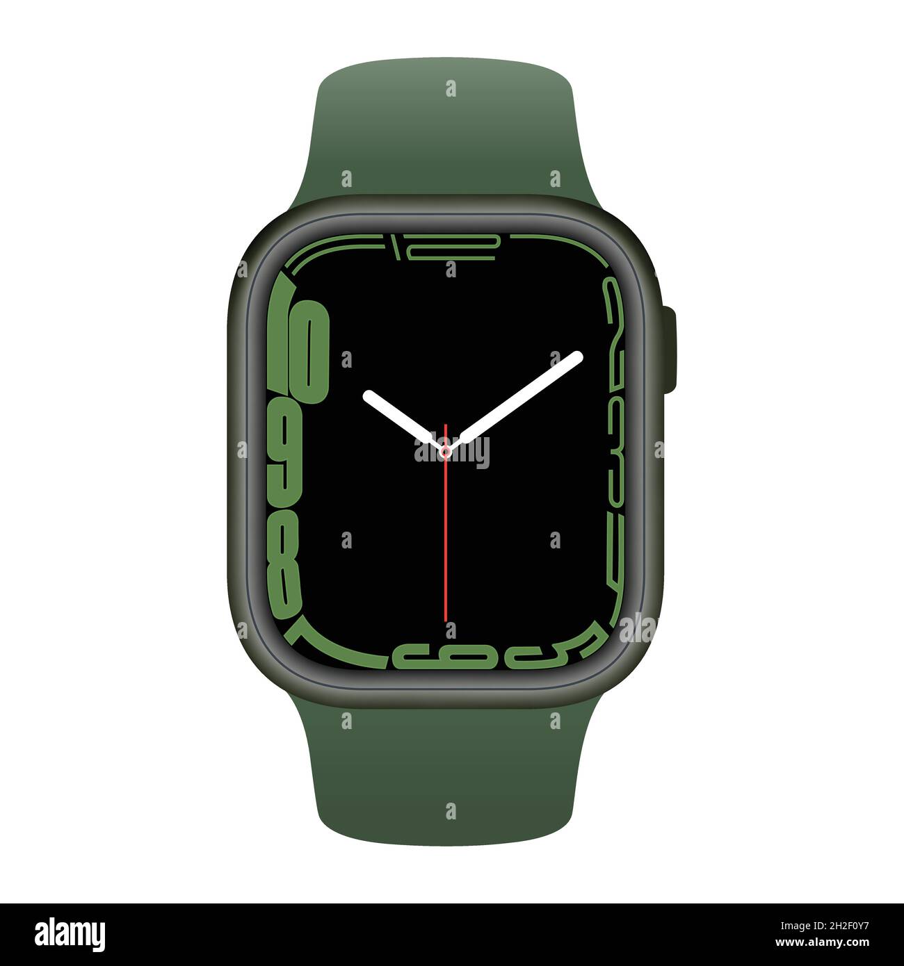 Nouvelle montre intelligente moderne, Apple Watch série 7 design plat vecteur illustration de stock Illustration de Vecteur