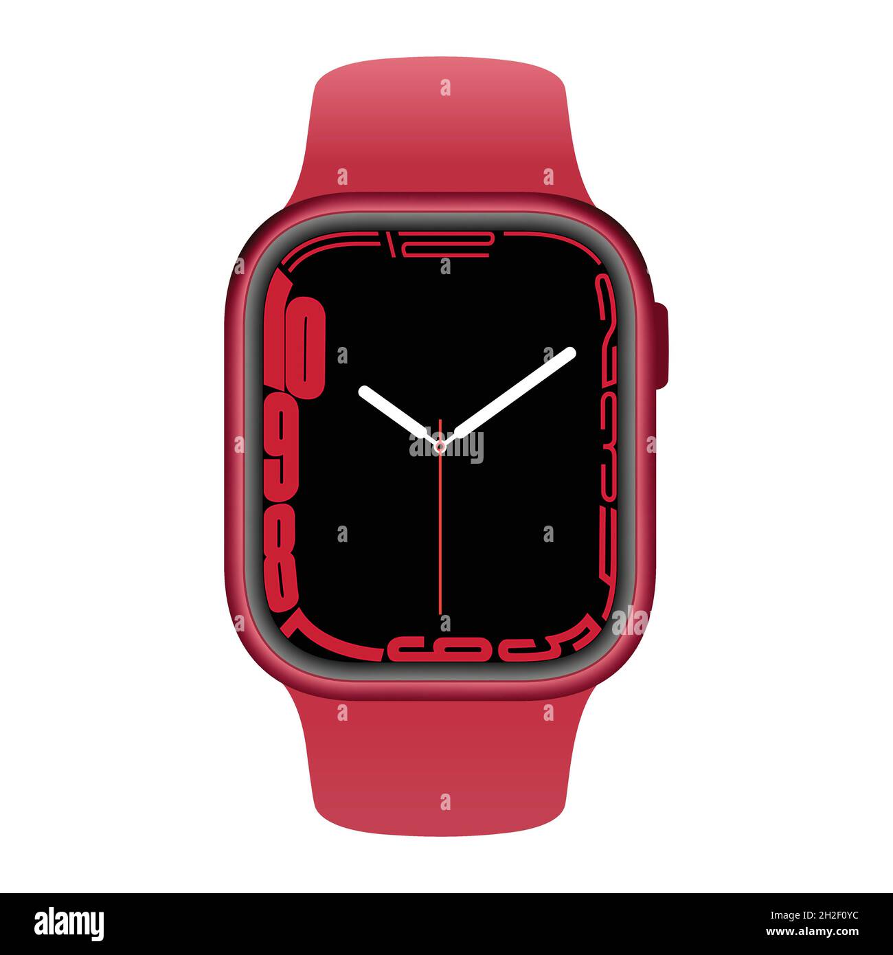 Nouvelle montre intelligente moderne, Apple Watch série 7 design plat vecteur illustration de stock Illustration de Vecteur