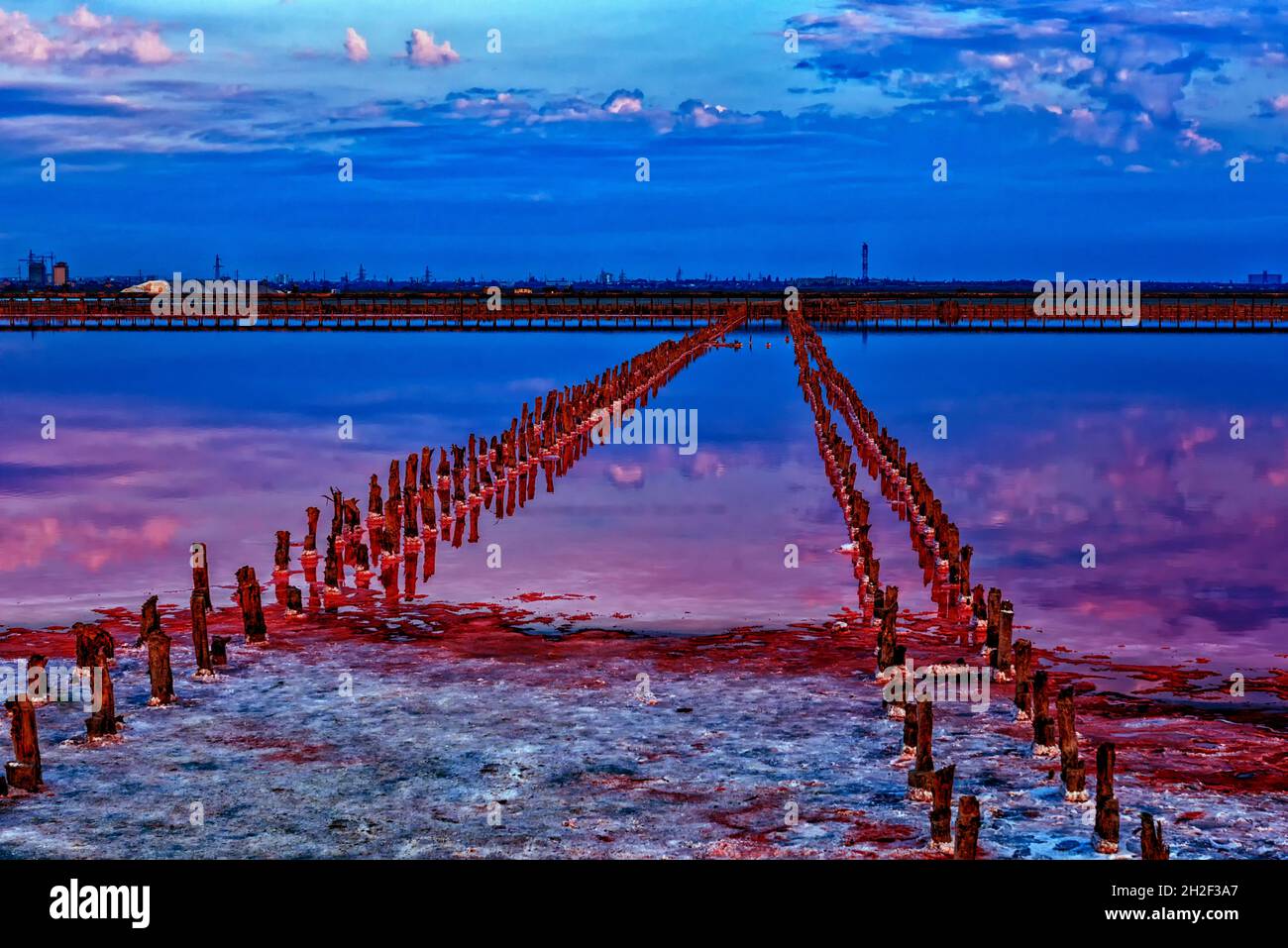 Tôt le matin sur le lac salé Banque D'Images