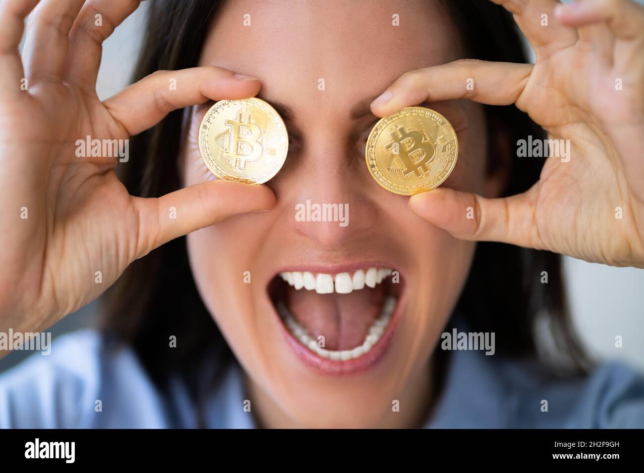 Bitcoin technologie de monnaie numérique.Electronic Financial Gold Banque D'Images