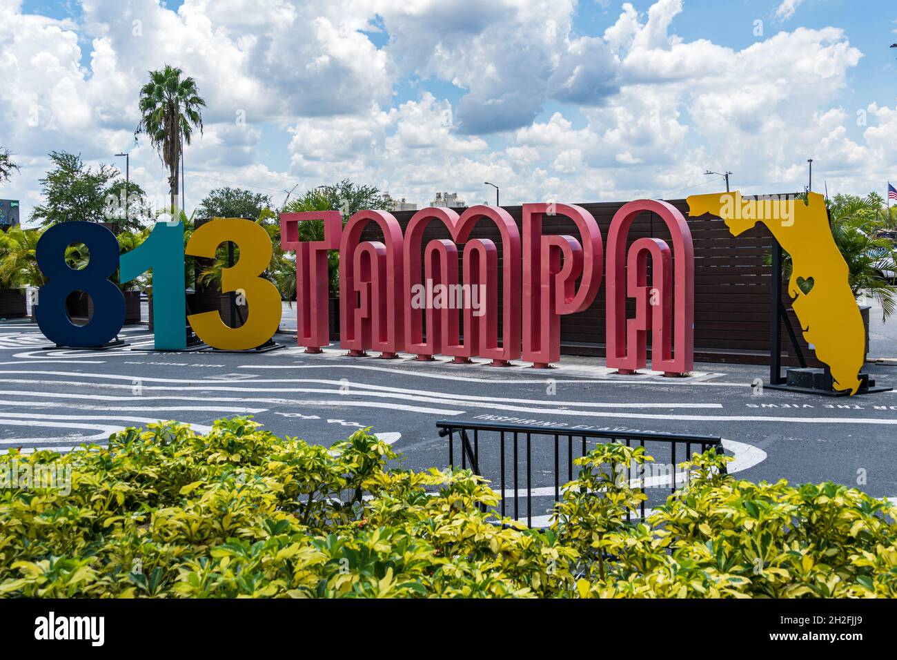 813 panneau Tampa, célébrant le code régional de Tampa - Tampa, Floride, États-Unis Banque D'Images