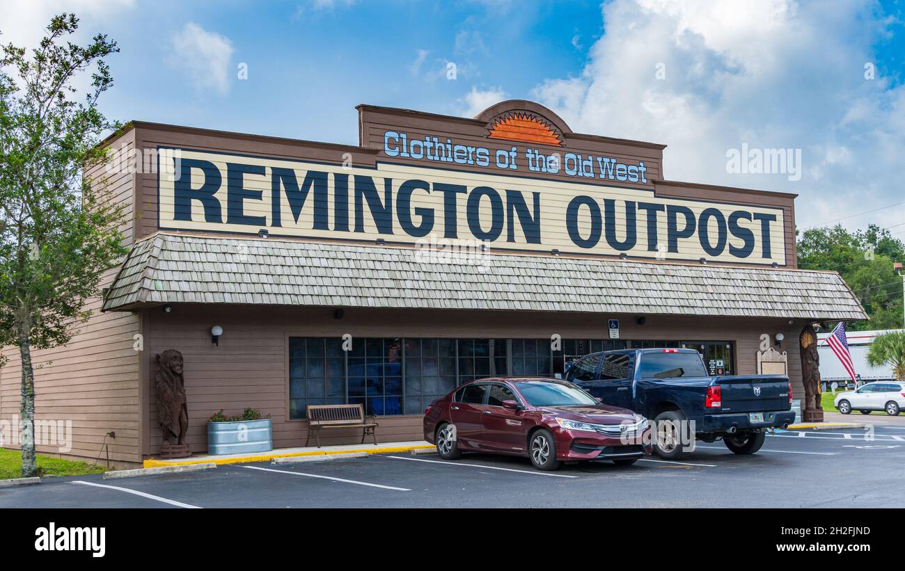 Remington Outpost magasin de vêtements de l'Ouest - Hill 'n Dale, Brooksville, Floride, États-Unis Banque D'Images