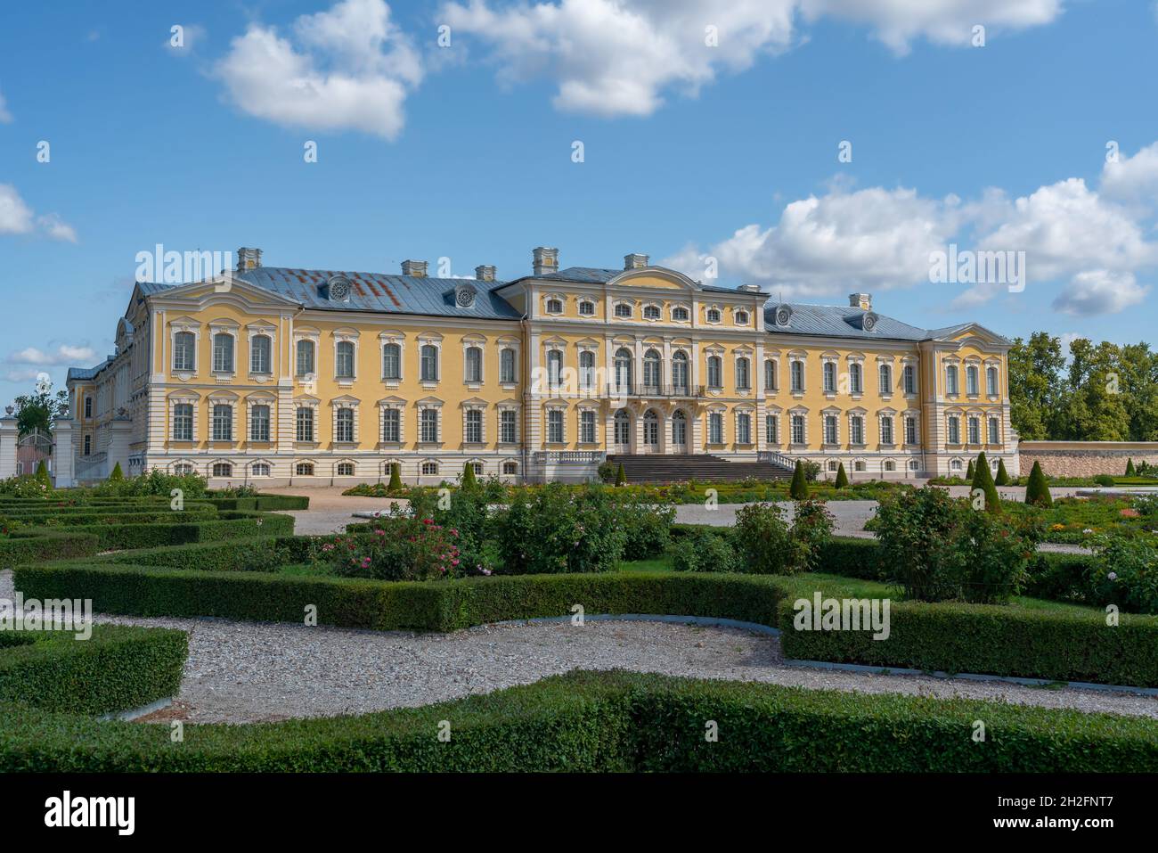 Jardins du Palais Rundale - Pilsrundale, Lettonie Banque D'Images