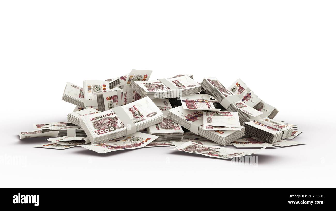 Pile 3D de 1000 notes dinar algériennes Banque D'Images Pile 3D de 1000 notes dinar algériennes Banque D'Images