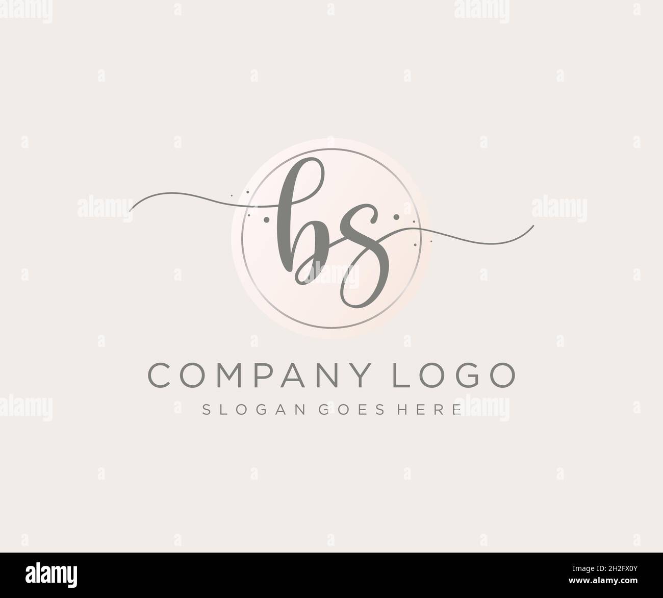 Logo féminin BS.Utilisable pour les logos nature, salon, Spa, cosmétique et Beauté.Elément de modèle de logo Flat Vector. Illustration de Vecteur