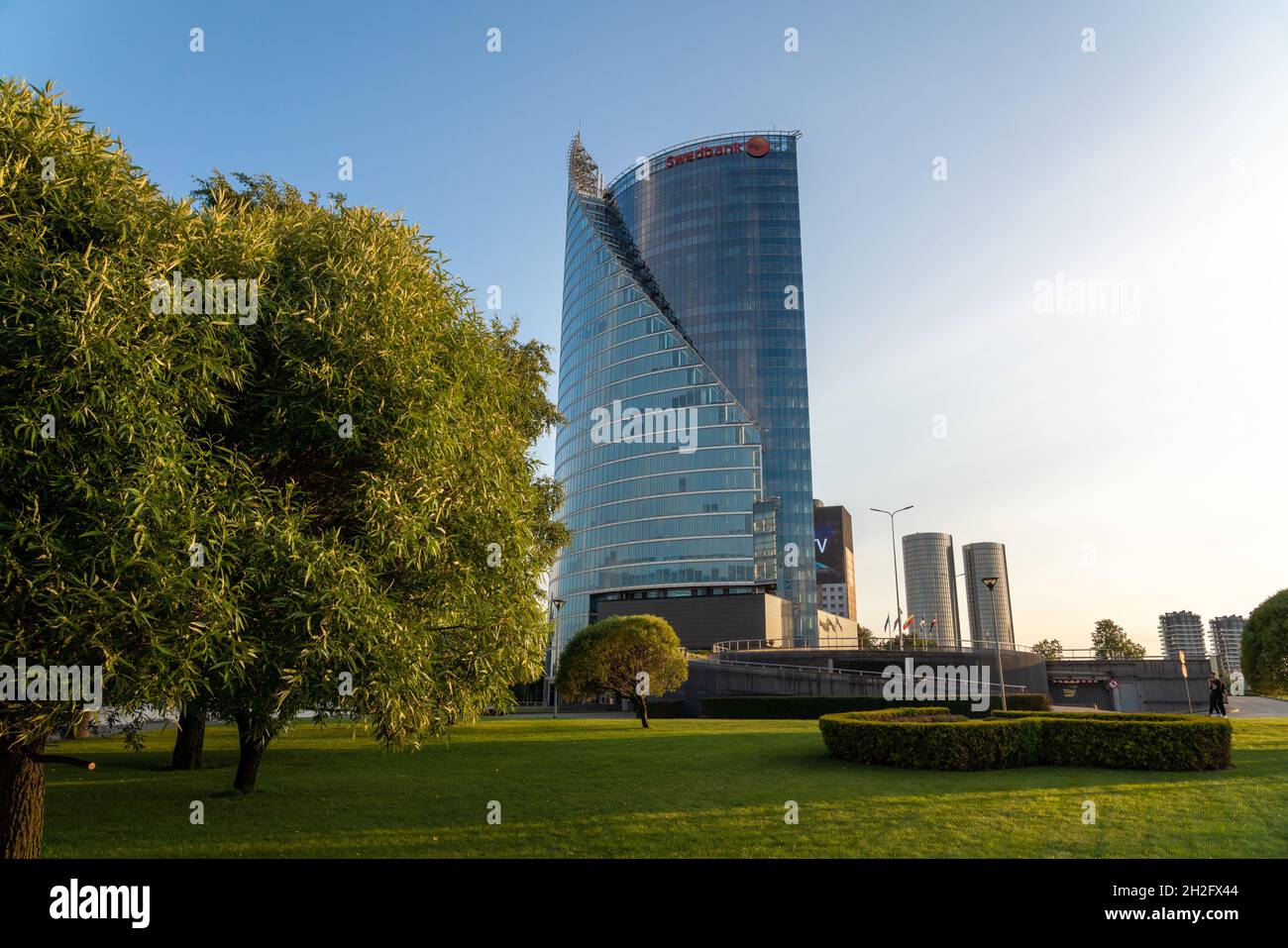 Sun Stone Skyscraper - succursale lettone de Swedbank - Riga, Lettonie Banque D'Images