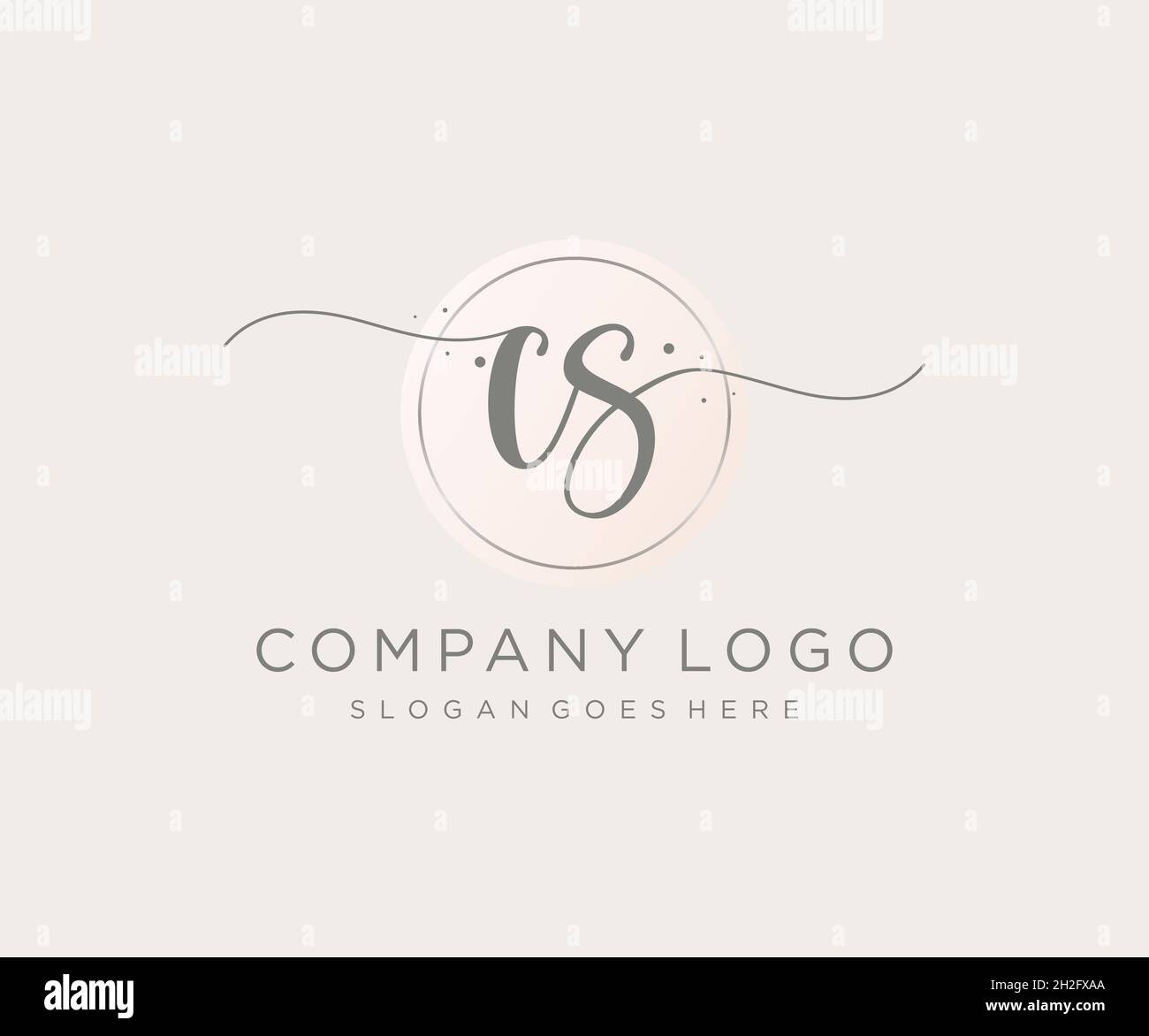 LOGO CS féminin.Utilisable pour les logos nature, salon, Spa, cosmétique et Beauté.Elément de modèle de logo Flat Vector. Illustration de Vecteur