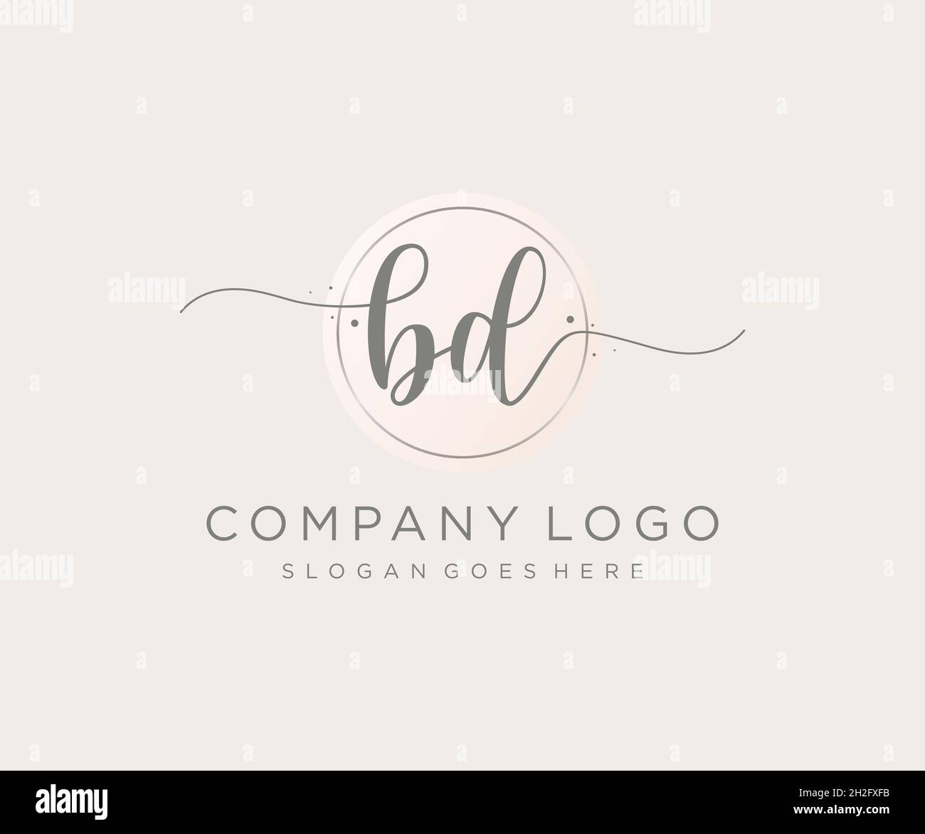 Logo BD féminin.Utilisable pour les logos nature, salon, Spa, cosmétique et Beauté.Elément de modèle de logo Flat Vector. Illustration de Vecteur